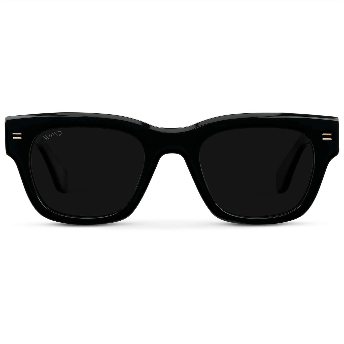 Black / Triple Black Lens || Men's Oversized Rectangular Sunglasses with Black Acetate Frame and Triple Black Polarized Lens