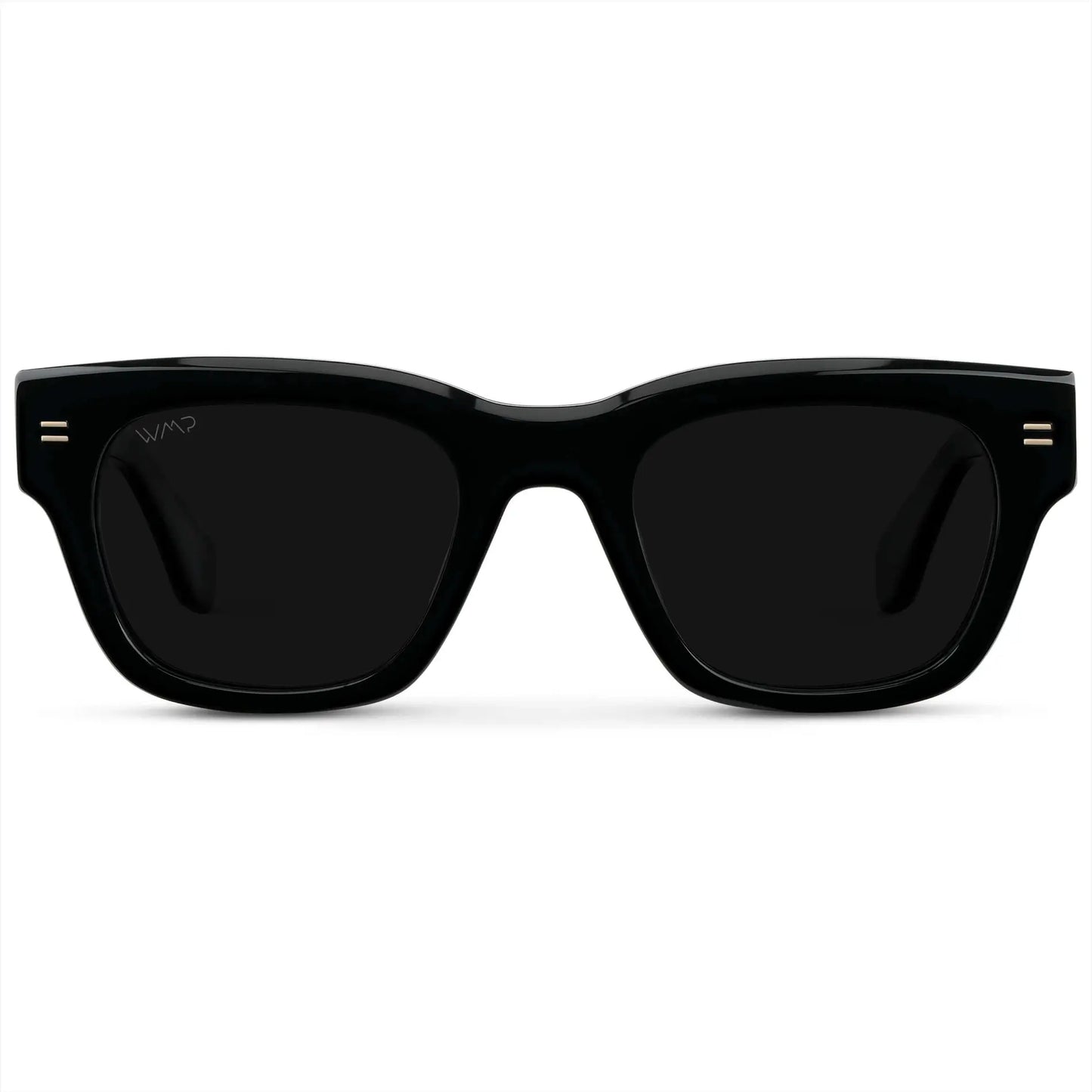 Black / Triple Black Lens || Men's Oversized Rectangular Sunglasses with Black Acetate Frame and Triple Black Polarized Lens