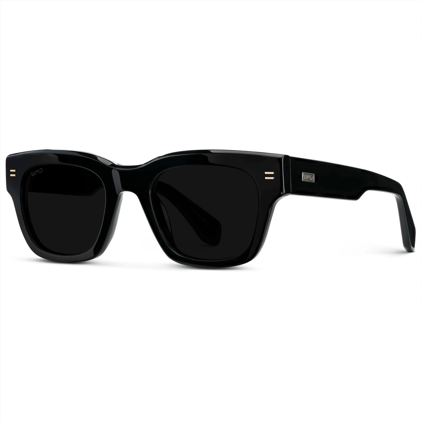 Black / Triple Black Lens || Men's Oversized Rectangular Sunglasses with Black Acetate Frame and Triple Black Polarized Lens