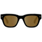 Black / Amber || Men's Oversized Rectangular Prescription Sunglasses with Black Acetate Frame and Brown Prescription Lens
