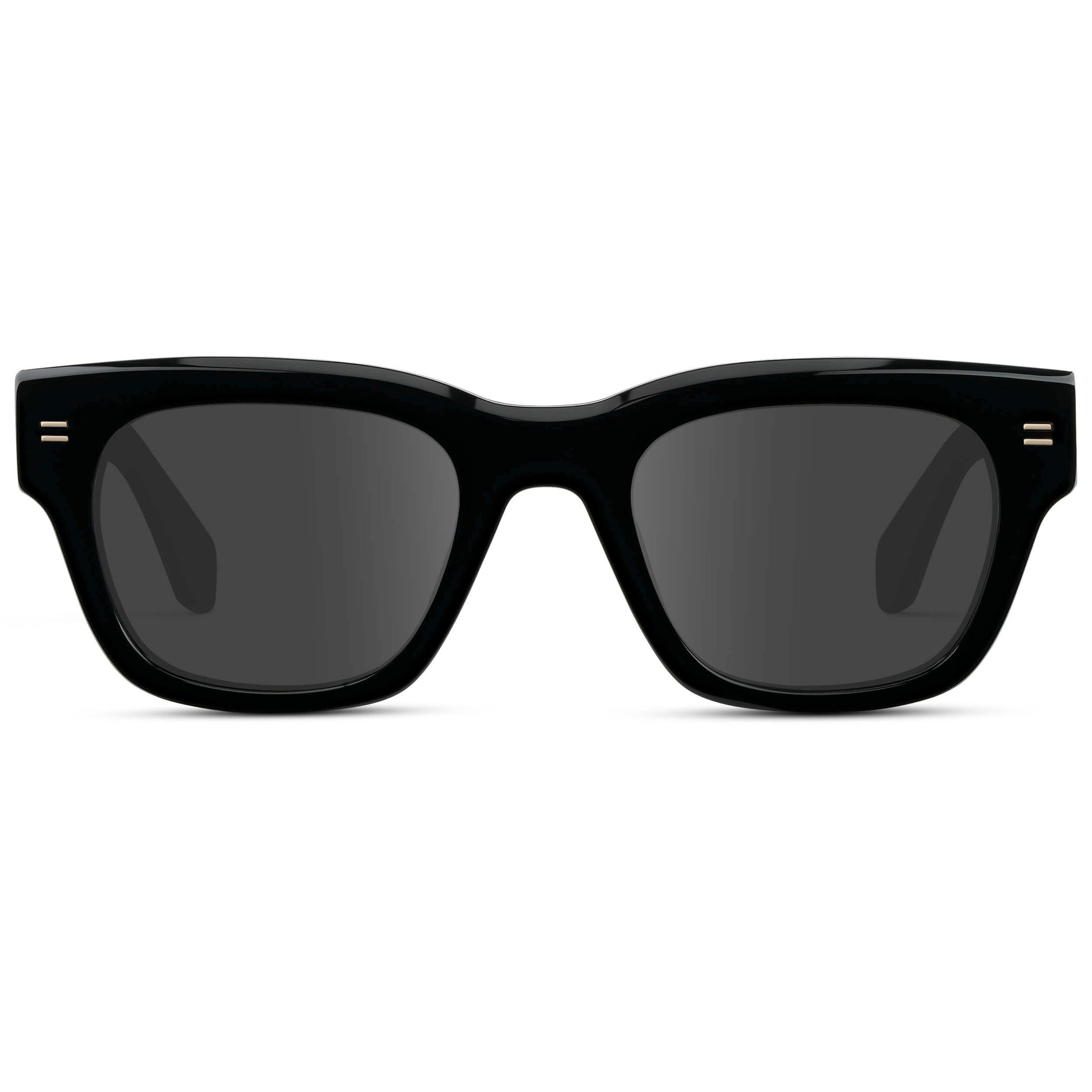 Black / Grey || Men's Oversized Rectangular Prescription Sunglasses with Black Acetate Frame and Grey Prescription Lens
