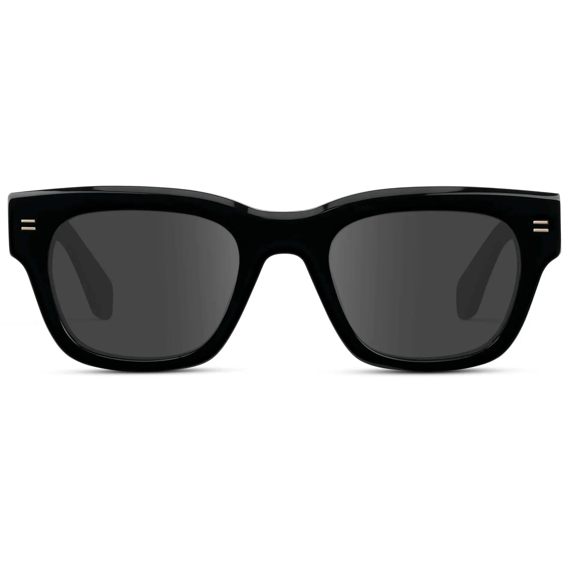 Black / Grey || Men's Oversized Rectangular Prescription Sunglasses with Black Acetate Frame and Grey Prescription Lens
