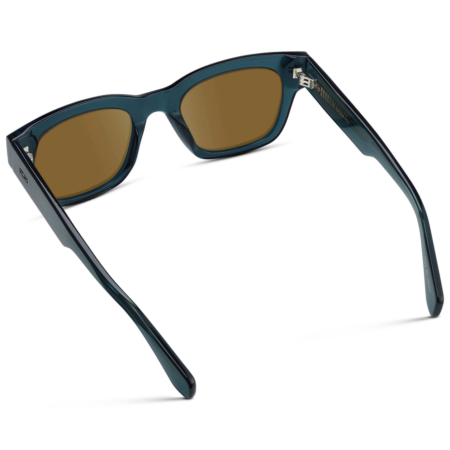 Crystal Steel Blue / Amber || Men's Oversized Rectangular Prescription Sunglasses with Crystal Steel Blue Acetate Frame and Amber Prescription Lens