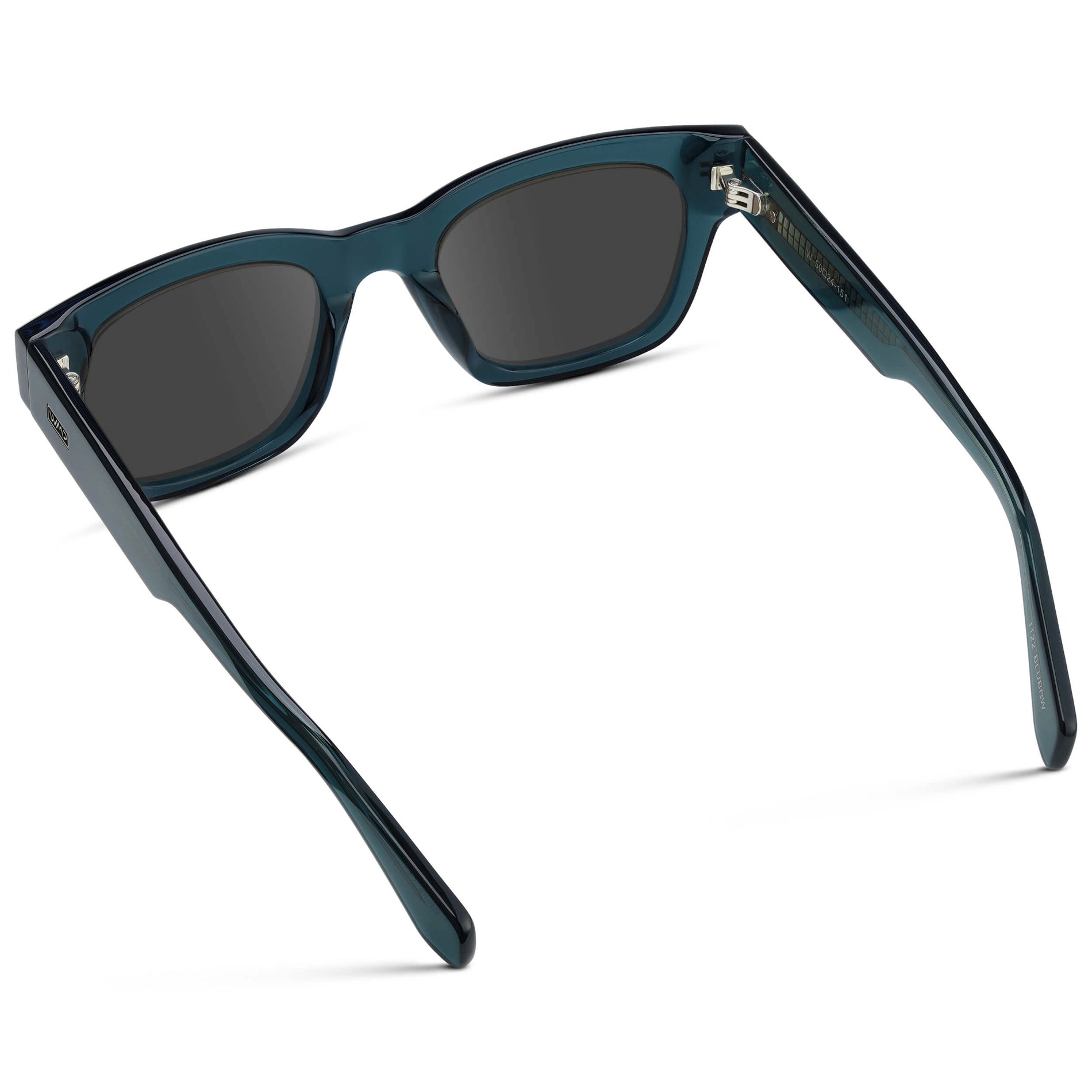 Crystal Steel Blue / Grey || Men's Oversized Rectangular Prescription Sunglasses with Crystal Steel Blue Acetate Frame and Grey Prescription Lens