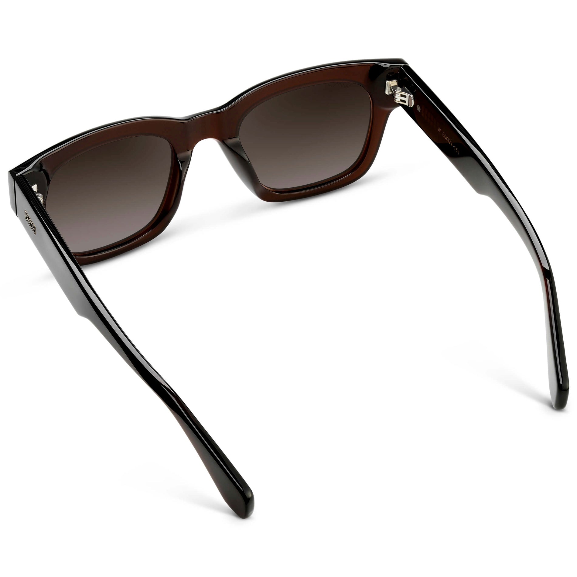 Burnt Cedar Brown / Brown Gradient Lens || Men's Oversized Rectangular Sunglasses with Burnt Cedar Brown Acetate Frame and Brown Gradient Polarized Lens