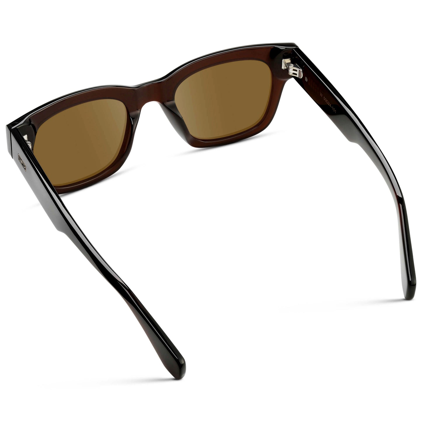 Burnt Cedar Brown / Amber || Men's Oversized Rectangular Prescription Sunglasses with Burnt Cedar Brown Acetate Frame and Amber Prescription Lens