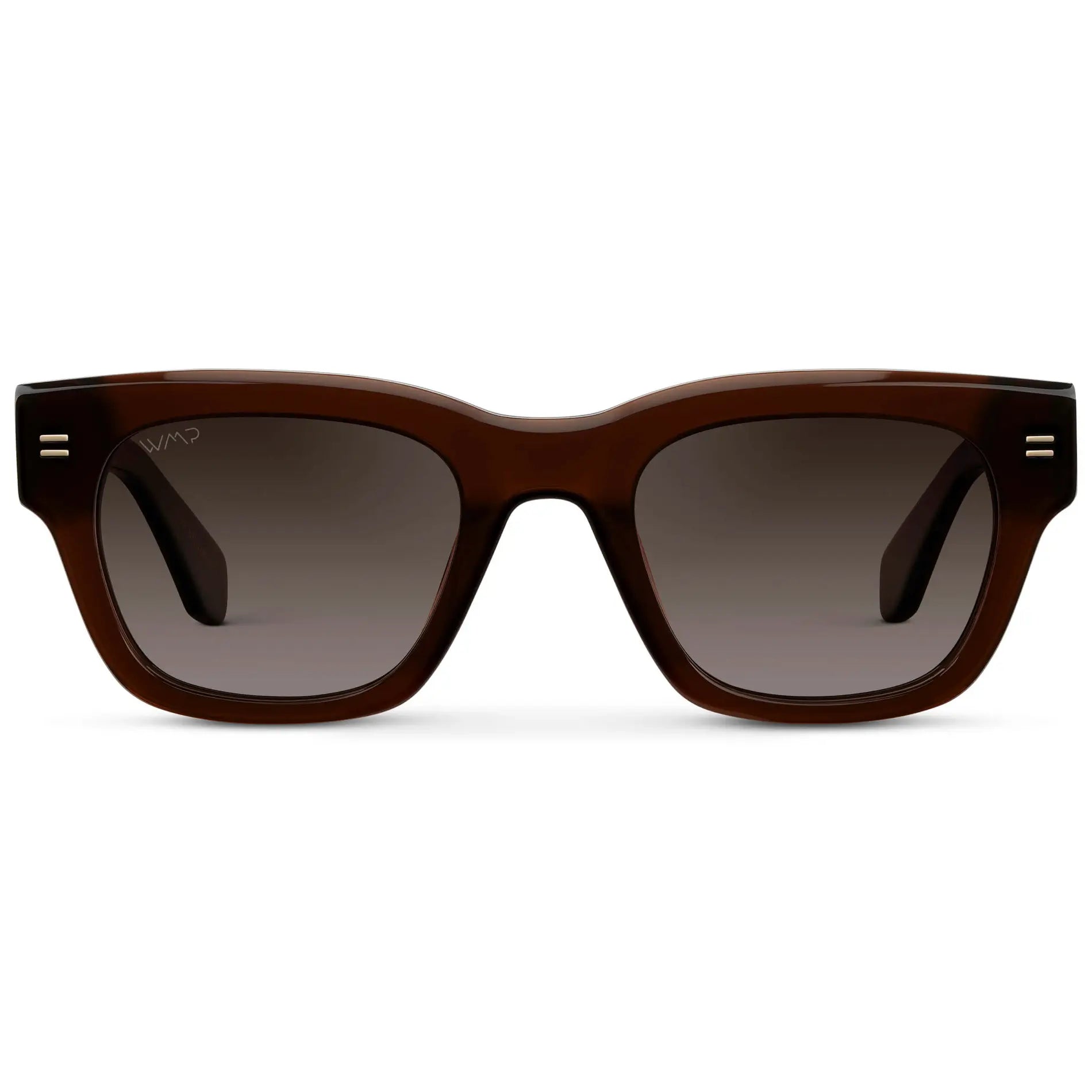 Burnt Cedar Brown / Brown Gradient Lens || Men's Oversized Rectangular Sunglasses with Burnt Cedar Brown Acetate Frame and Brown Gradient Polarized Lens