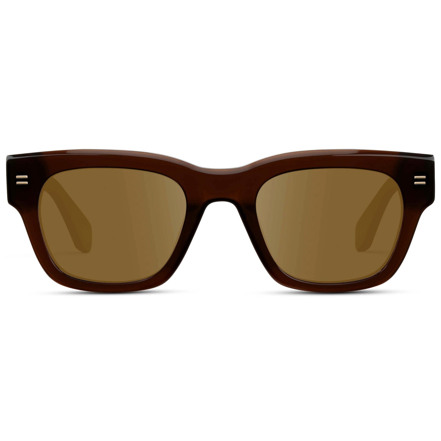 Burnt Cedar Brown / Amber || Men's Oversized Rectangular Prescription Sunglasses with Burnt Cedar Brown Acetate Frame and Amber Prescription Lens