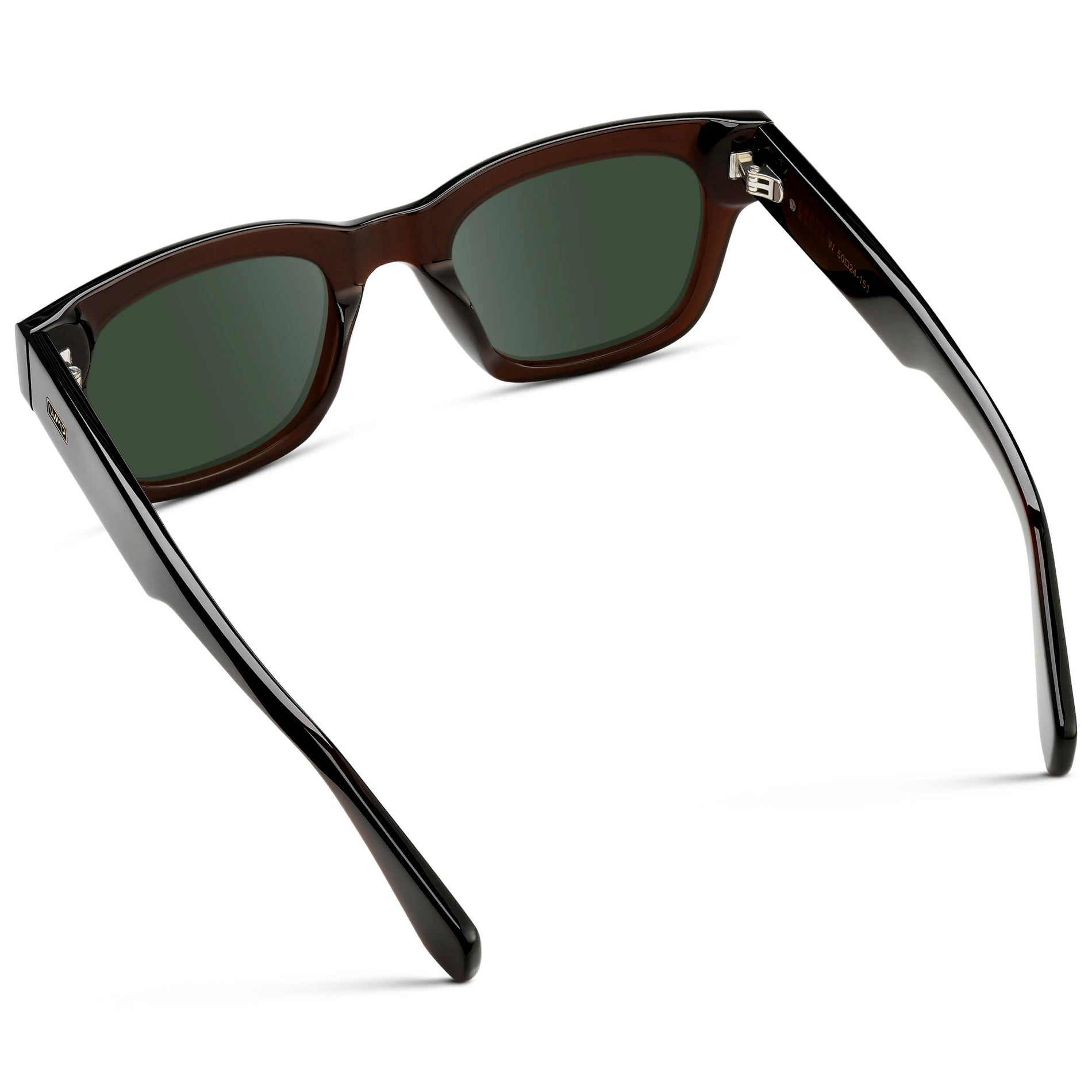 Burnt Cedar Brown / G15 || Men's Oversized Rectangular Prescription Sunglasses with Burnt Cedar Brown Acetate Frame and Green Prescription Lens