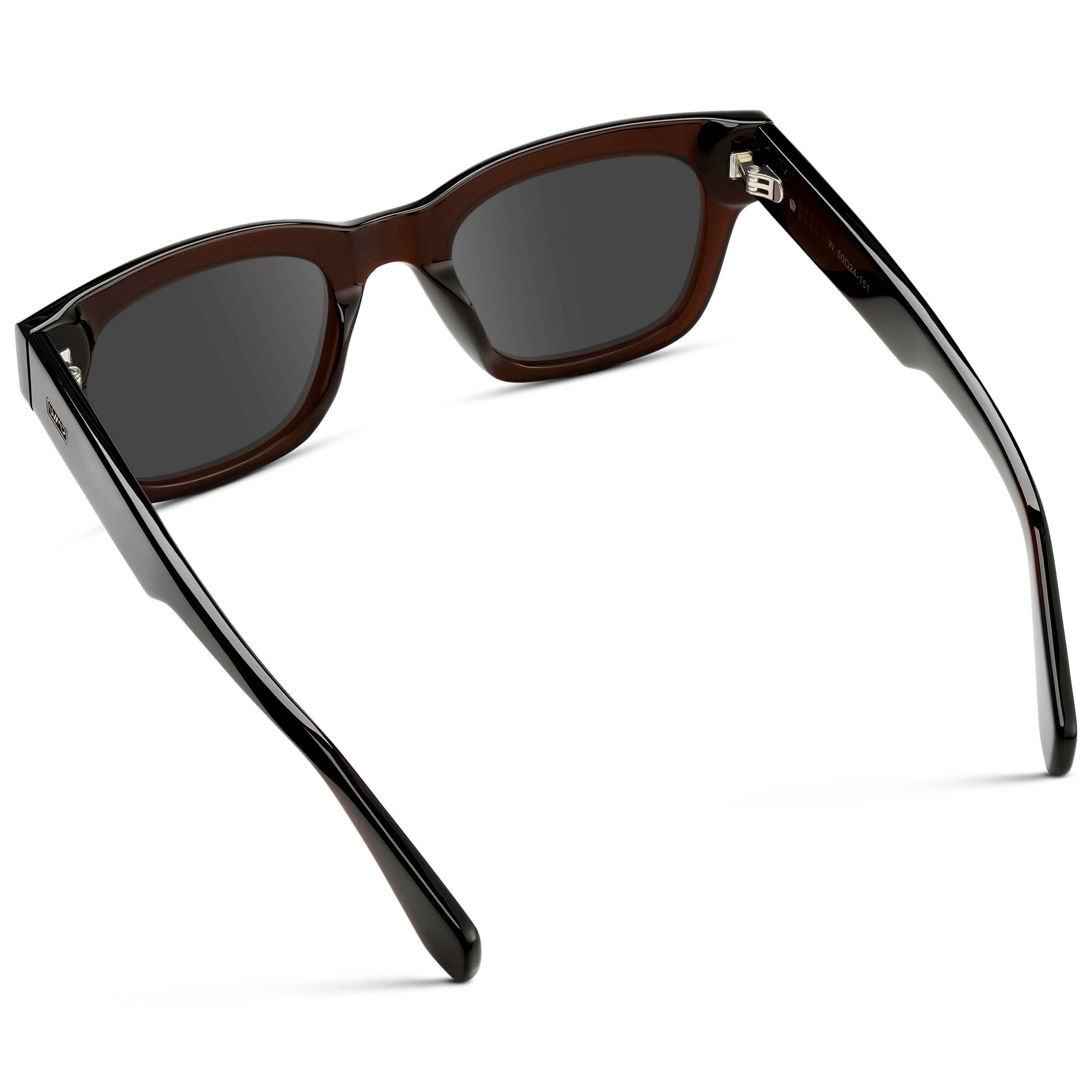 Burnt Cedar Brown / Grey || Men's Oversized Rectangular Prescription Sunglasses with Burnt Cedar Brown Acetate Frame and Grey Prescription Lens
