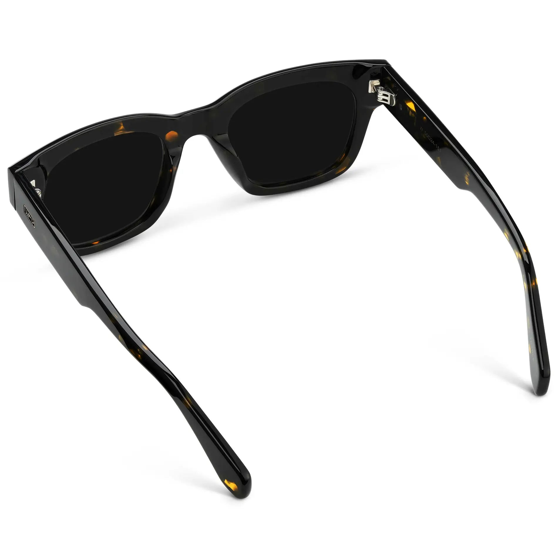 Obsidian Gold Tortoise / Triple Black Lens || Men's Oversized Rectangular Sunglasses with Obsidian Gold Tortoise Acetate Frame and Triple Black Polarized Lens