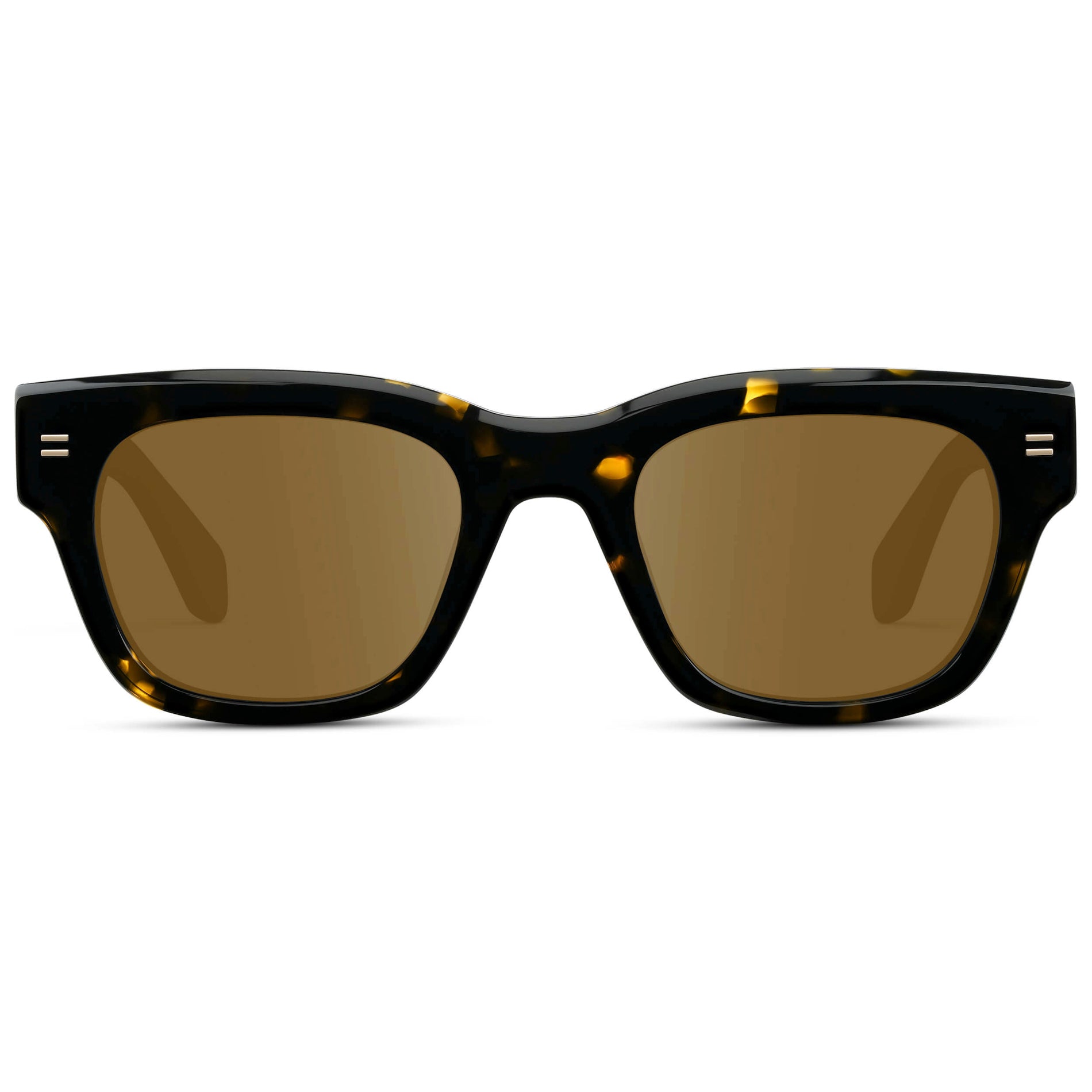 Obsidian Gold Tortoise / Amber || Men's Oversized Rectangular Prescription Sunglasses with Obsidian Gold Tortoise Acetate Frame and Amber Prescription Lens