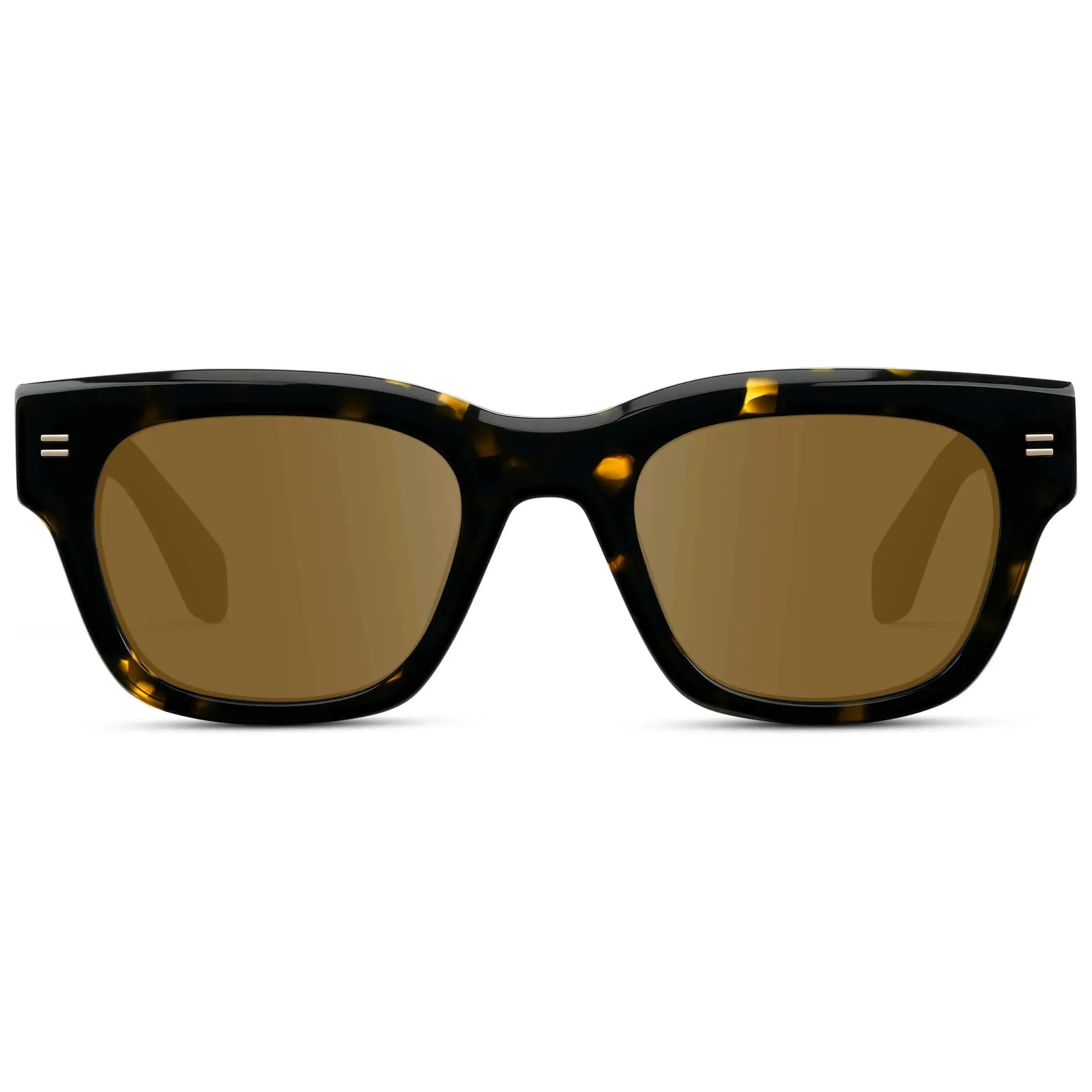 Obsidian Gold Tortoise / Amber || Men's Oversized Rectangular Prescription Sunglasses with Obsidian Gold Tortoise Acetate Frame and Amber Prescription Lens