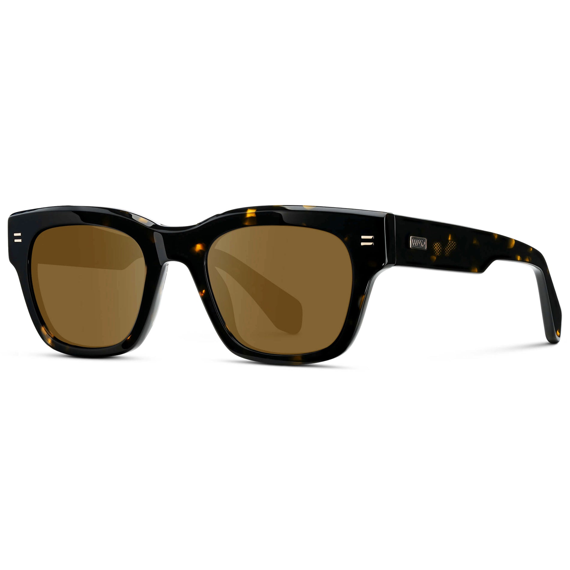 Obsidian Gold Tortoise / Amber || Men's Oversized Rectangular Prescription Sunglasses with Obsidian Gold Tortoise Acetate Frame and Amber Prescription Lens