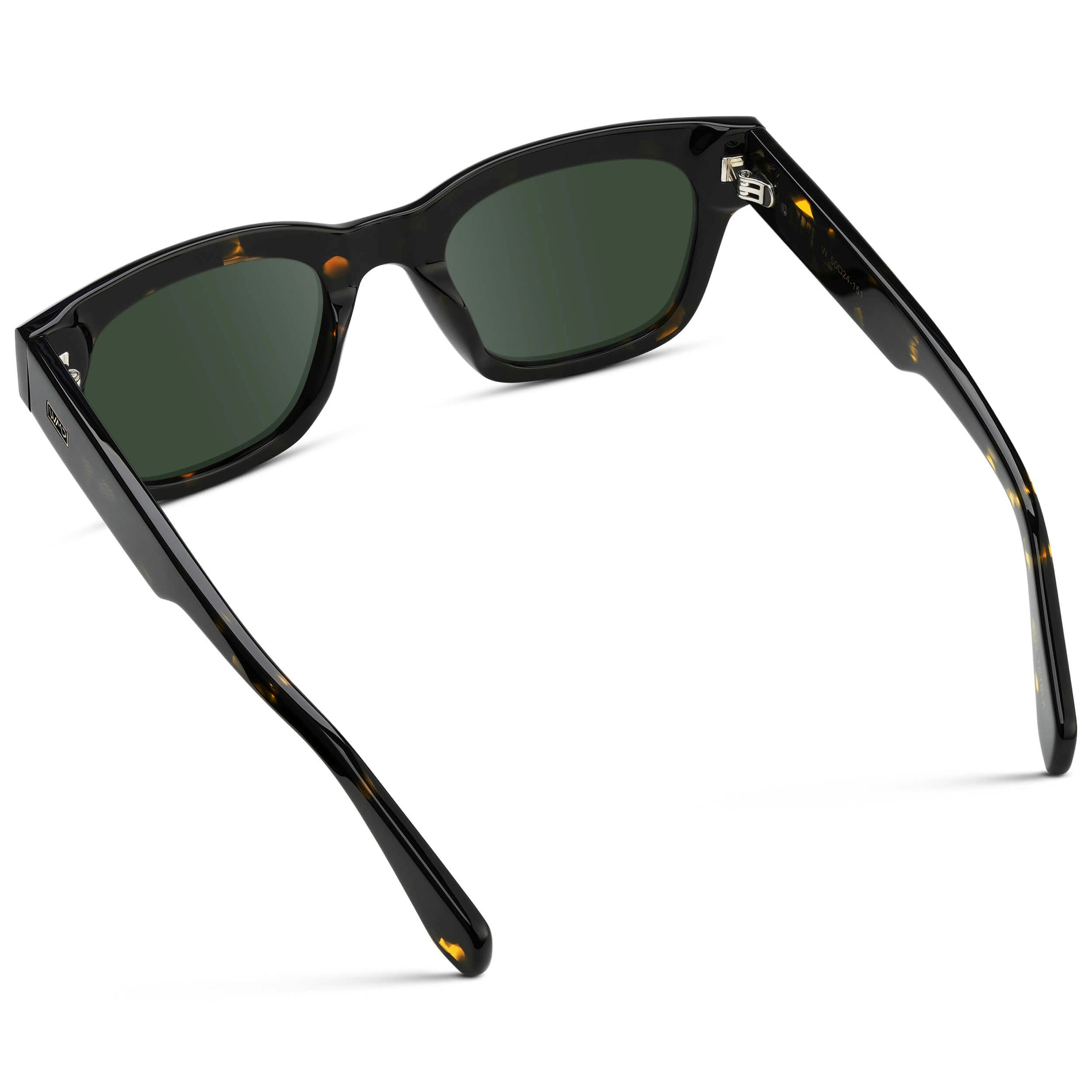 Obsidian Gold Tortoise / G15 || Men's Oversized Rectangular Prescription Sunglasses with Obsidian Gold Tortoise Acetate Frame and Green Prescription Lens