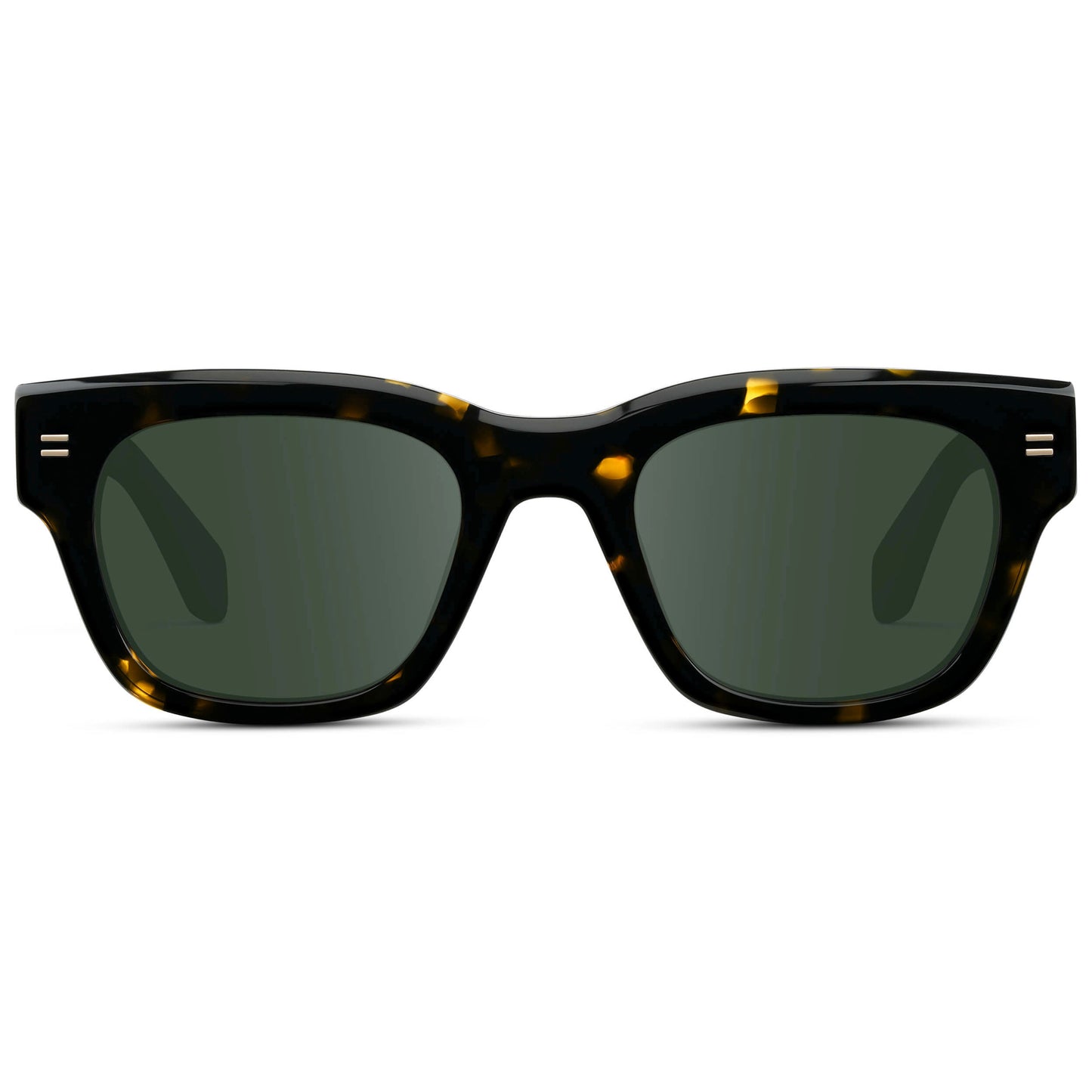 Obsidian Gold Tortoise / G15 || Men's Oversized Rectangular Prescription Sunglasses with Obsidian Gold Tortoise Acetate Frame and Green Prescription Lens