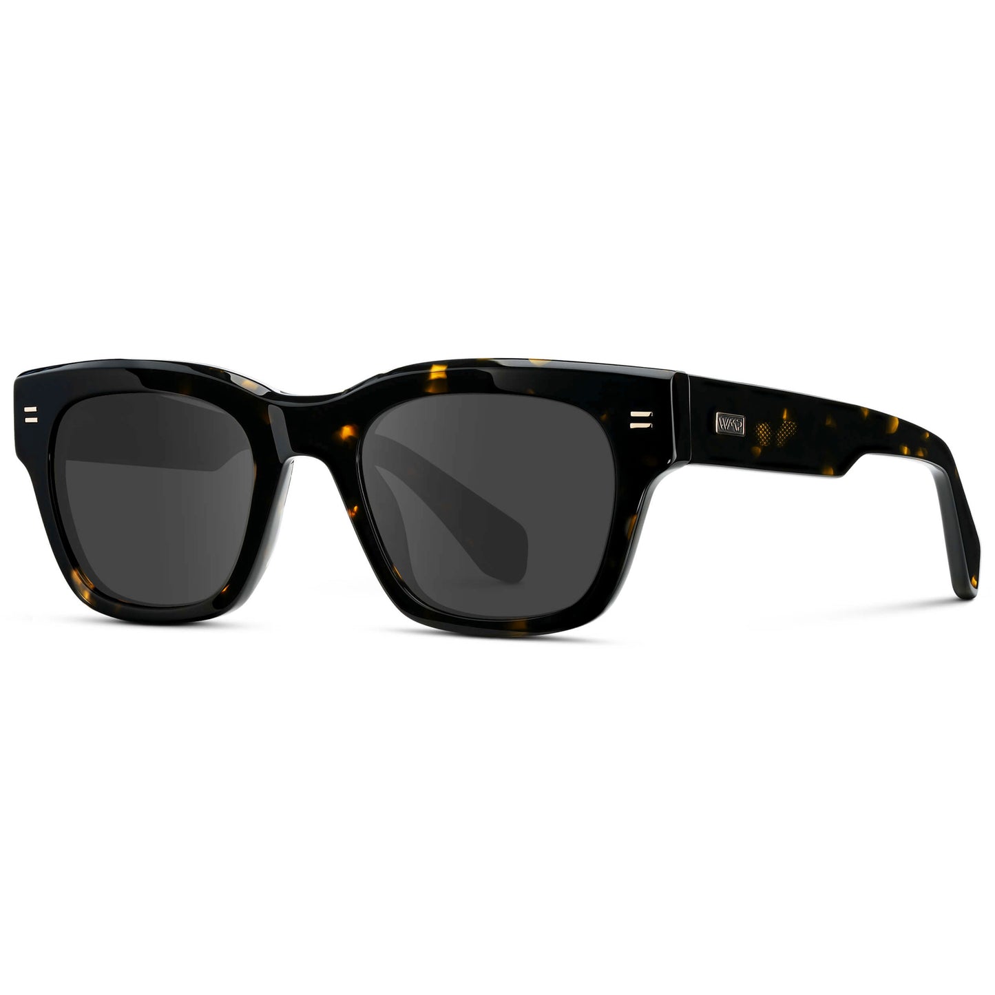 Obsidian Gold Tortoise / Grey || Men's Oversized Rectangular Prescription Sunglasses with Obsidian Gold Tortoise Acetate Frame and Grey Prescription Lens