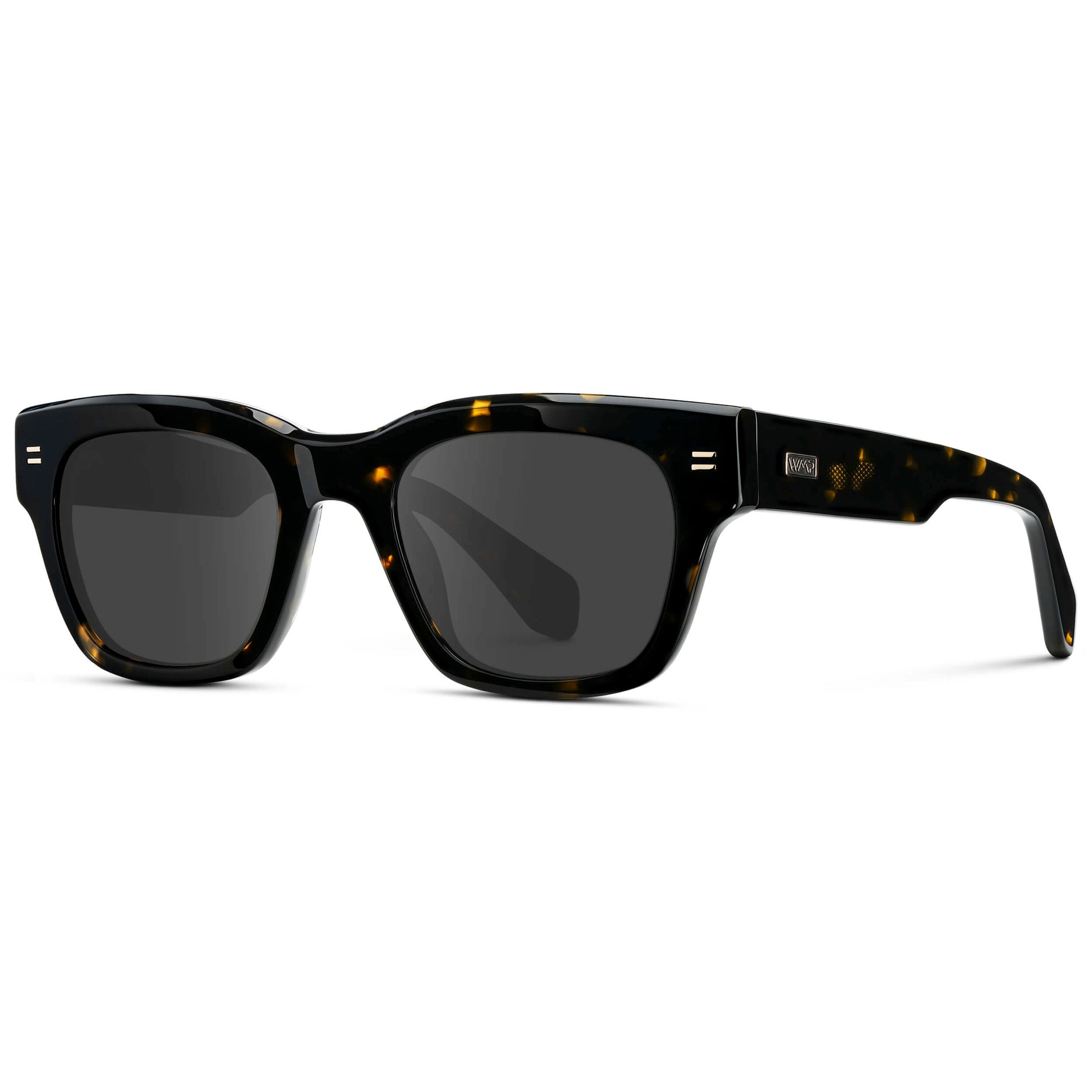 Obsidian Gold Tortoise / Grey || Men's Oversized Rectangular Prescription Sunglasses with Obsidian Gold Tortoise Acetate Frame and Grey Prescription Lens
