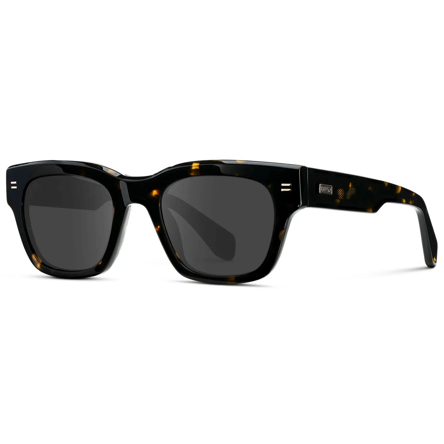 Obsidian Gold Tortoise / Grey || Men's Oversized Rectangular Prescription Sunglasses with Obsidian Gold Tortoise Acetate Frame and Grey Prescription Lens