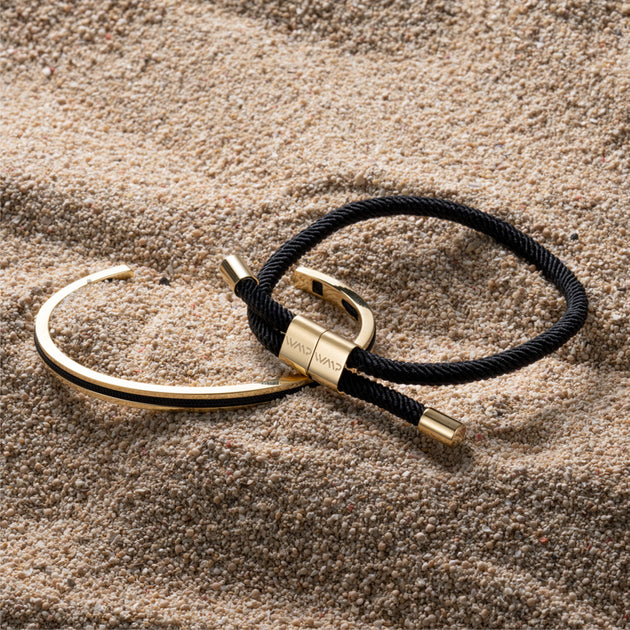 Poly Rope & Stainless Steel Cuff Bracelets