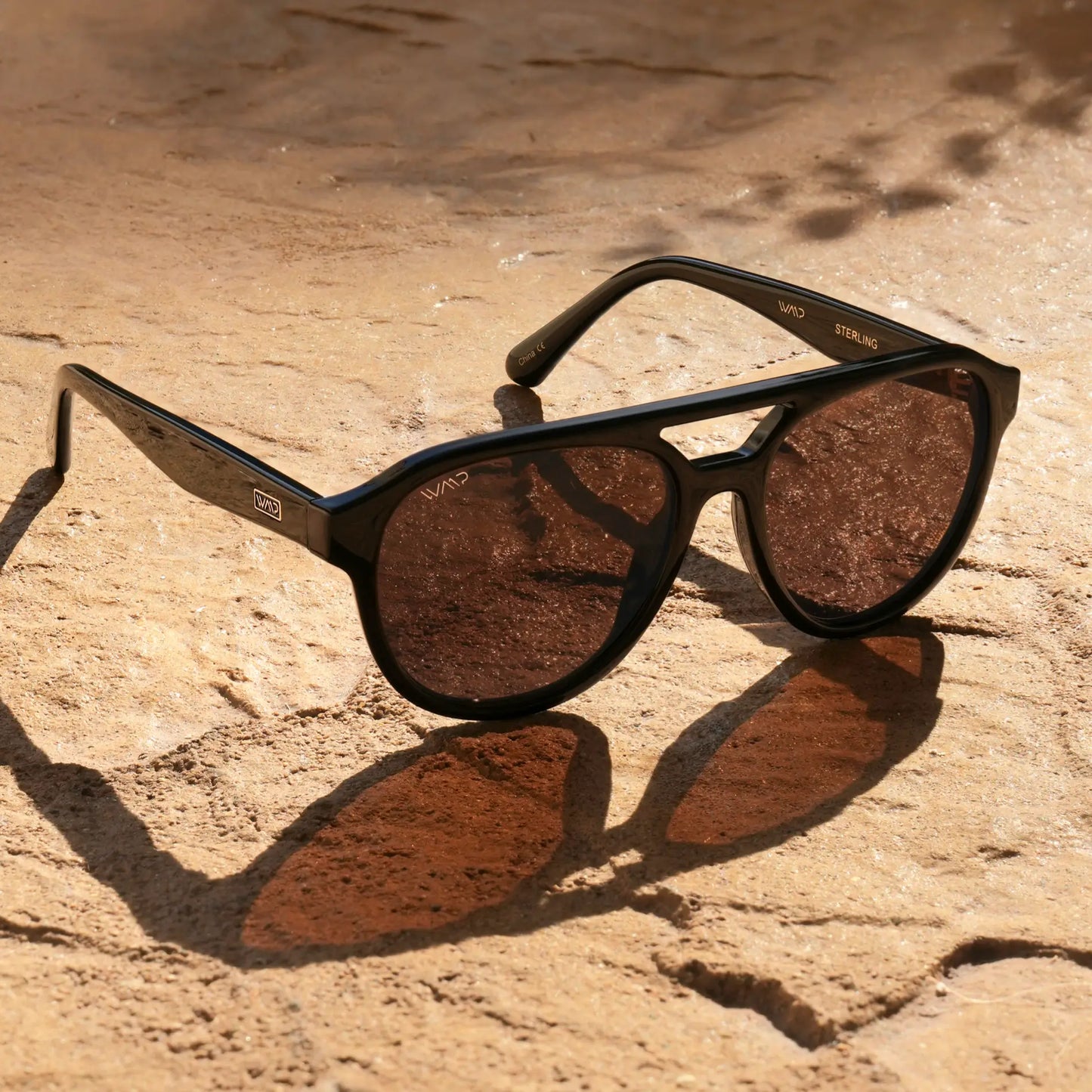 Black / Brown Lens || Black Aviator Frame Sunglasses with Brown Polarized Lenses