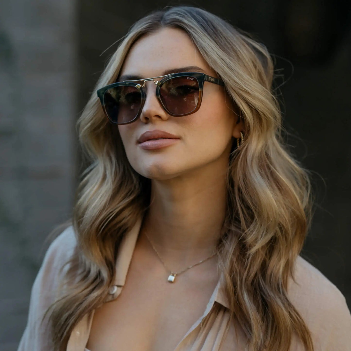 Desert Sage / Brown Gradient Lens || Trendy Desert Sage Frame with Polarized Brown Gradient Lenses