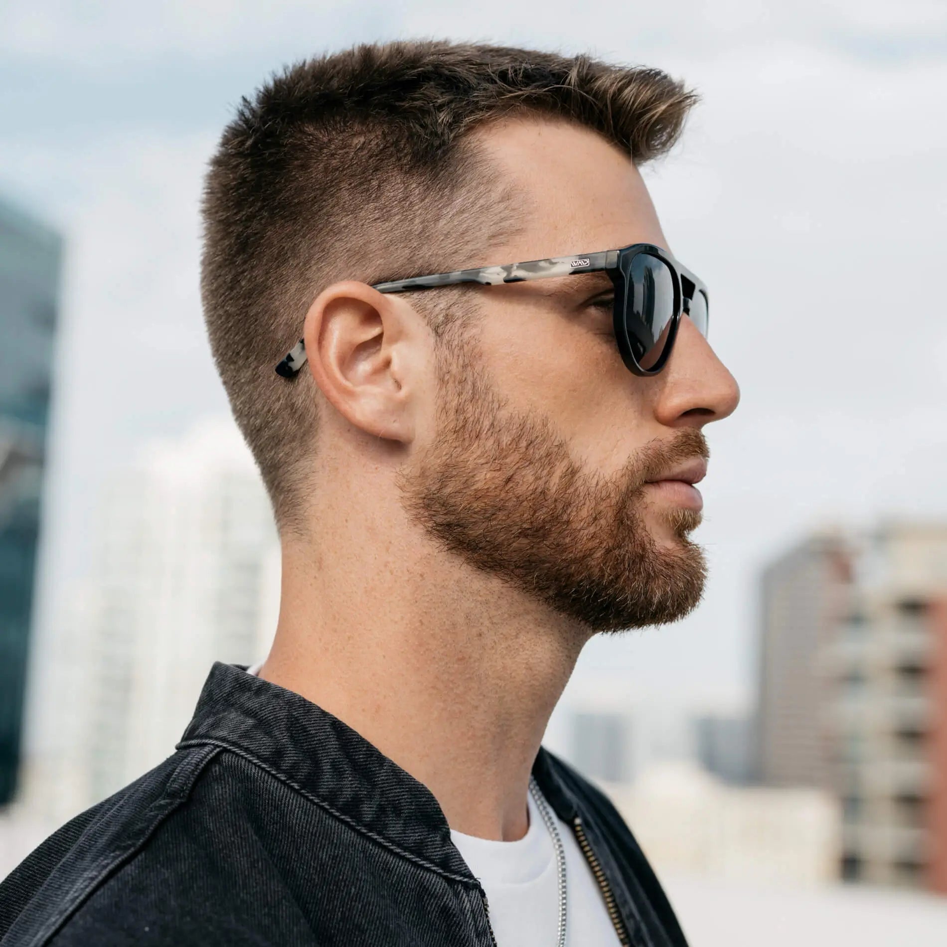 Black Beige Tortoise / Black Lens || Men’s Modern Double Bridge Aviator Black Beige Tortoise Polarized Sunglasses with Black Lenses