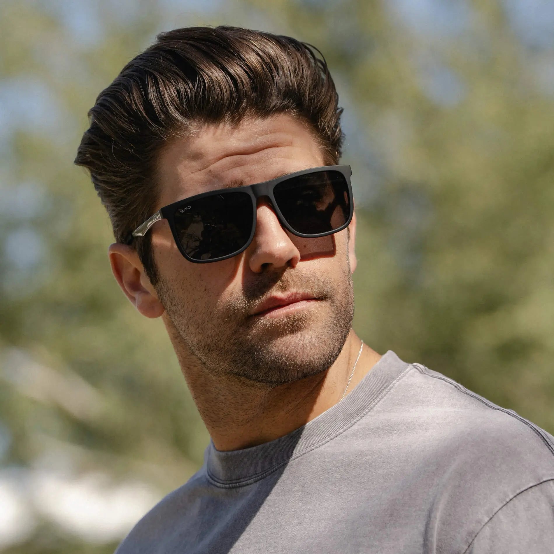 Jade Black / Grey || Men's Prescription Sunglasses with Jade Black Polycarbonate and Stainless Steel Frame and Grey Prescription Lens