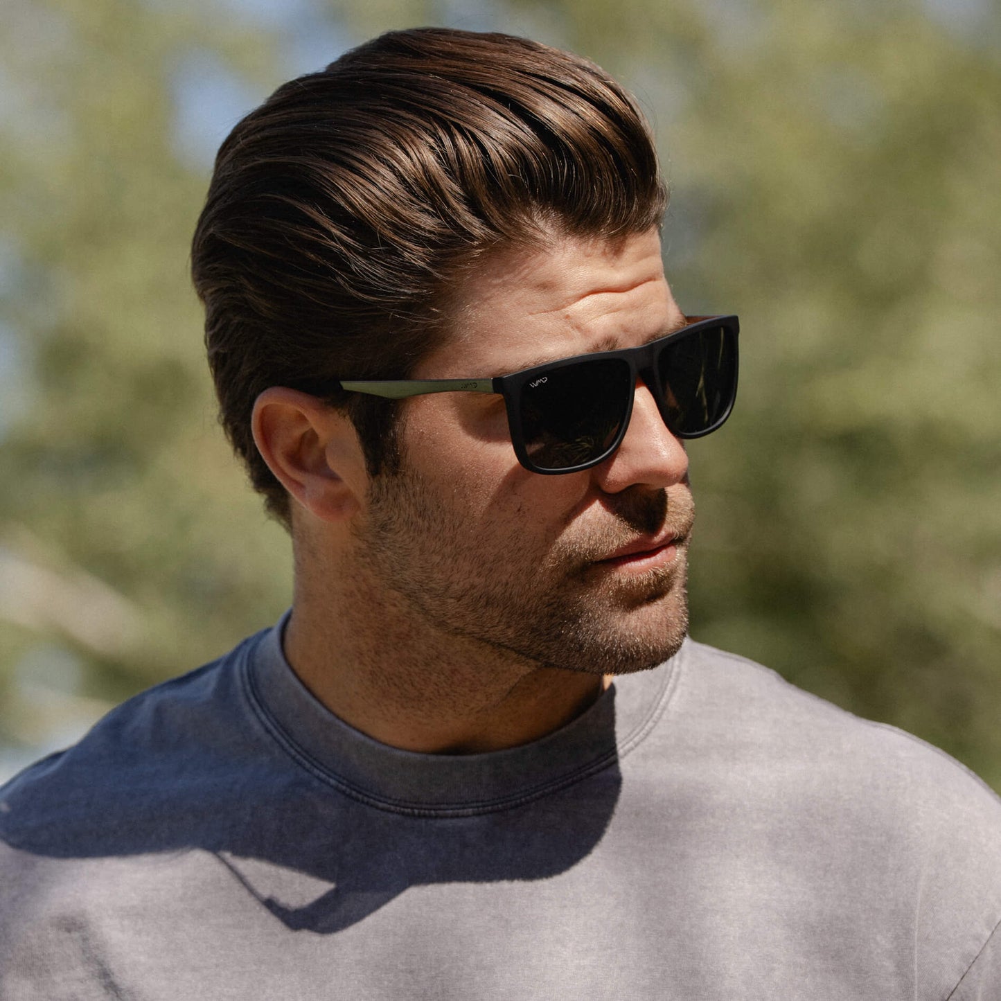 Jade Black || Matte Black Square Frame Sunglasses with Black Polarized Lenses