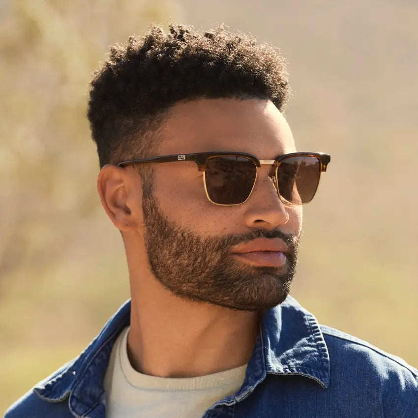 Mesquite Tortoise / Gradient Brown Lens || Mesquite Tortoise Horn Rimmed Polarized Sunglasses with Brown Gradient Lenses