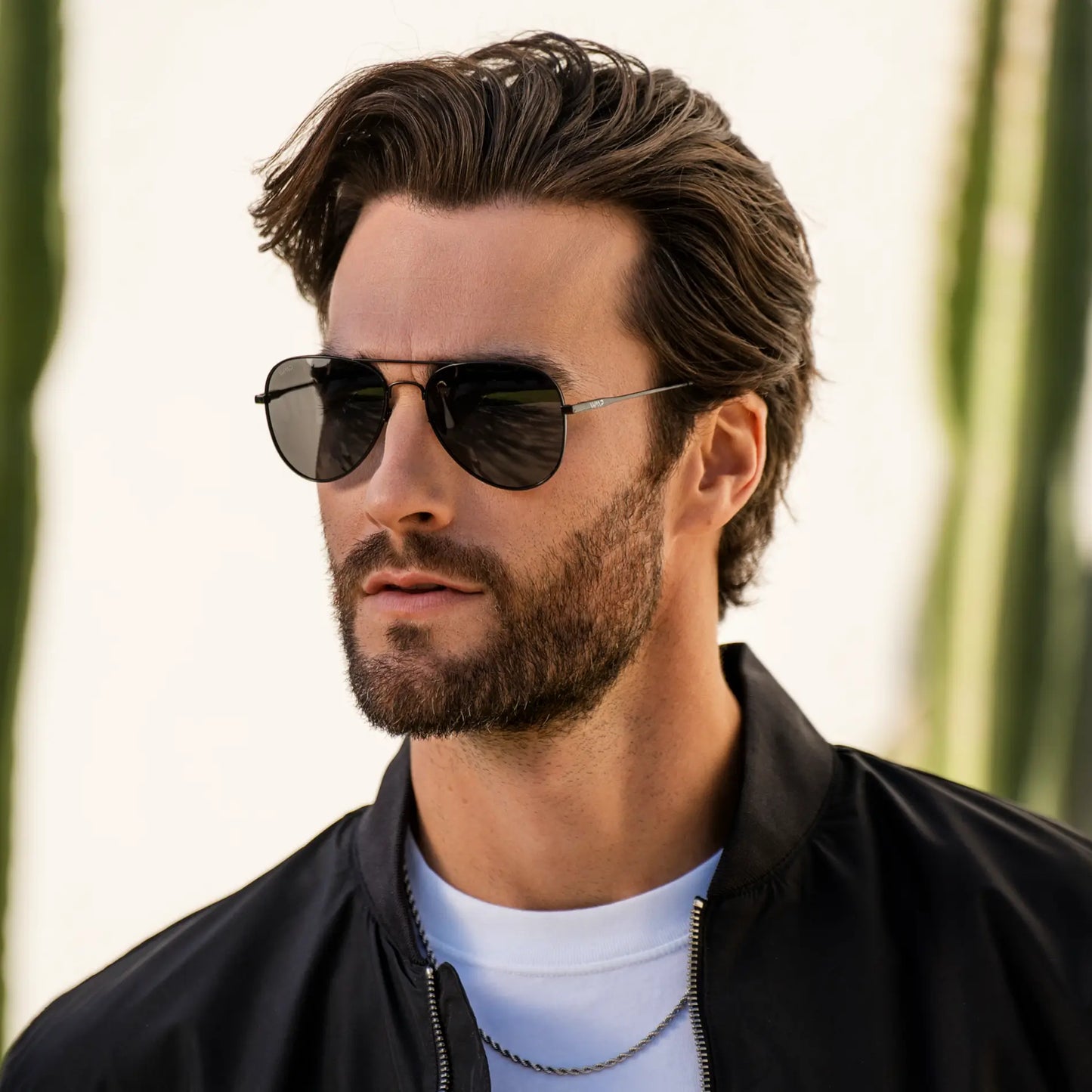 Full Black / Grey || Double Bridge Aviator Prescription Sunglasses with Black Metal Frame and Grey Lens