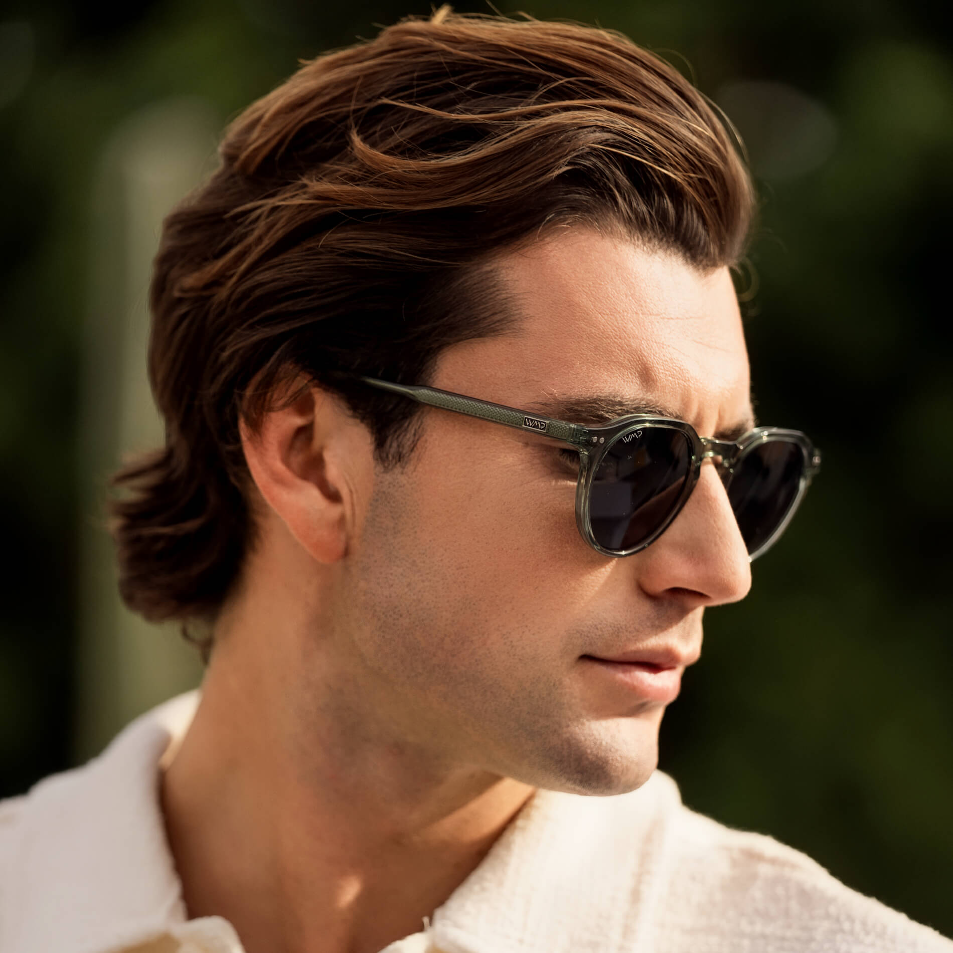 Crystal Agave Green / Triple Black Lens || Men's Round Polarized Sunglasses with Green Acetate frame and Black lens