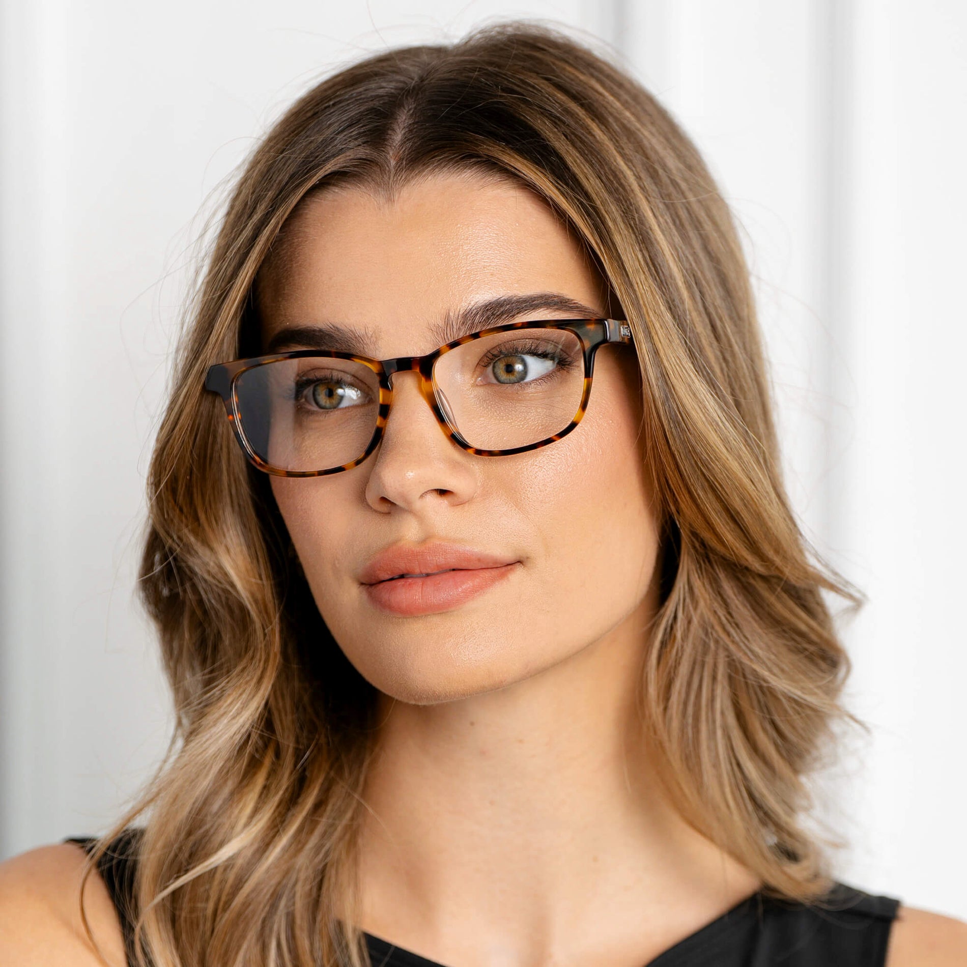 Autumn Tortoise || Women's Rectangular Eyeglasses with Autumn Tortoise Acetate Frame and Clear Prescription Lens