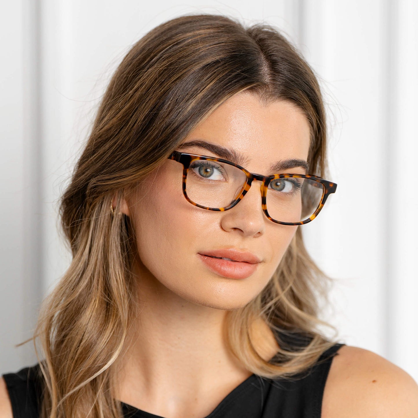 Autumn Tortoise || Women's Rectangular Eyeglasses with Autumn Tortoise Acetate Frame and Clear Prescription Lens