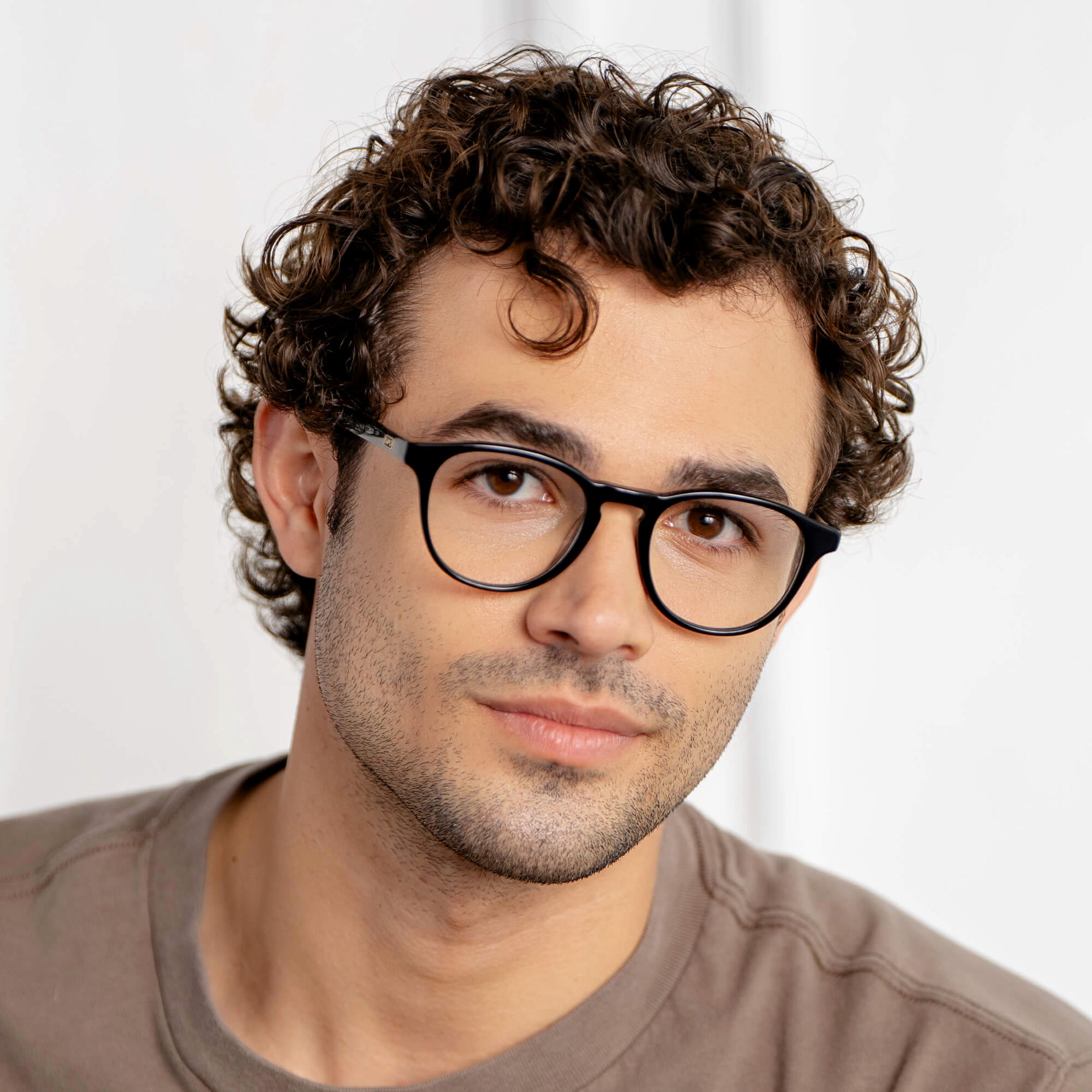 Black || Unisex Round Blue Light Blocking Glasses with Black Acetate Frame and Clear Lens