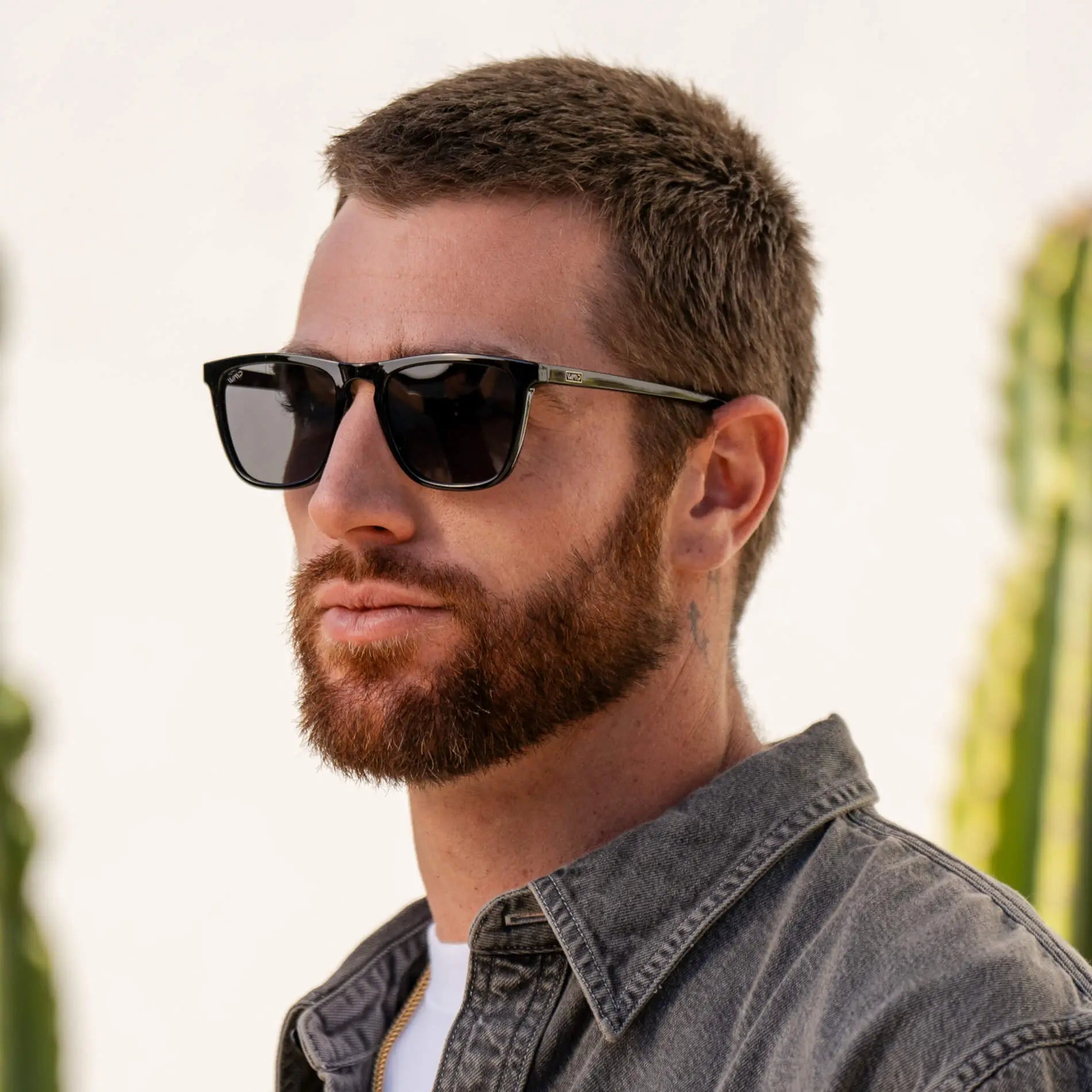 The Obsidian Kit || Men's Gift Kit including Two Pairs of Black Acetate Frame Polarized Black Lens Sunglasses, a stainless steel cuff bracelet, and a stainless steel and polyester rope braided bracelet in gold and black