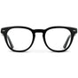 Black || Women's Black Acetate Round frame with Clear Prescription Lens on a white background
