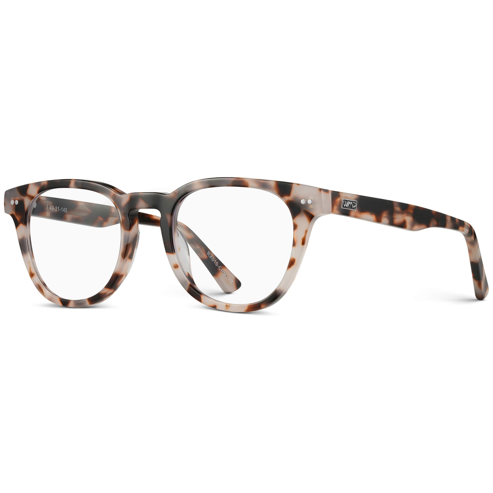 Blush Pink Tortoise || Women's Blush Pink Tortoise round acetate frame with clear prescription lens