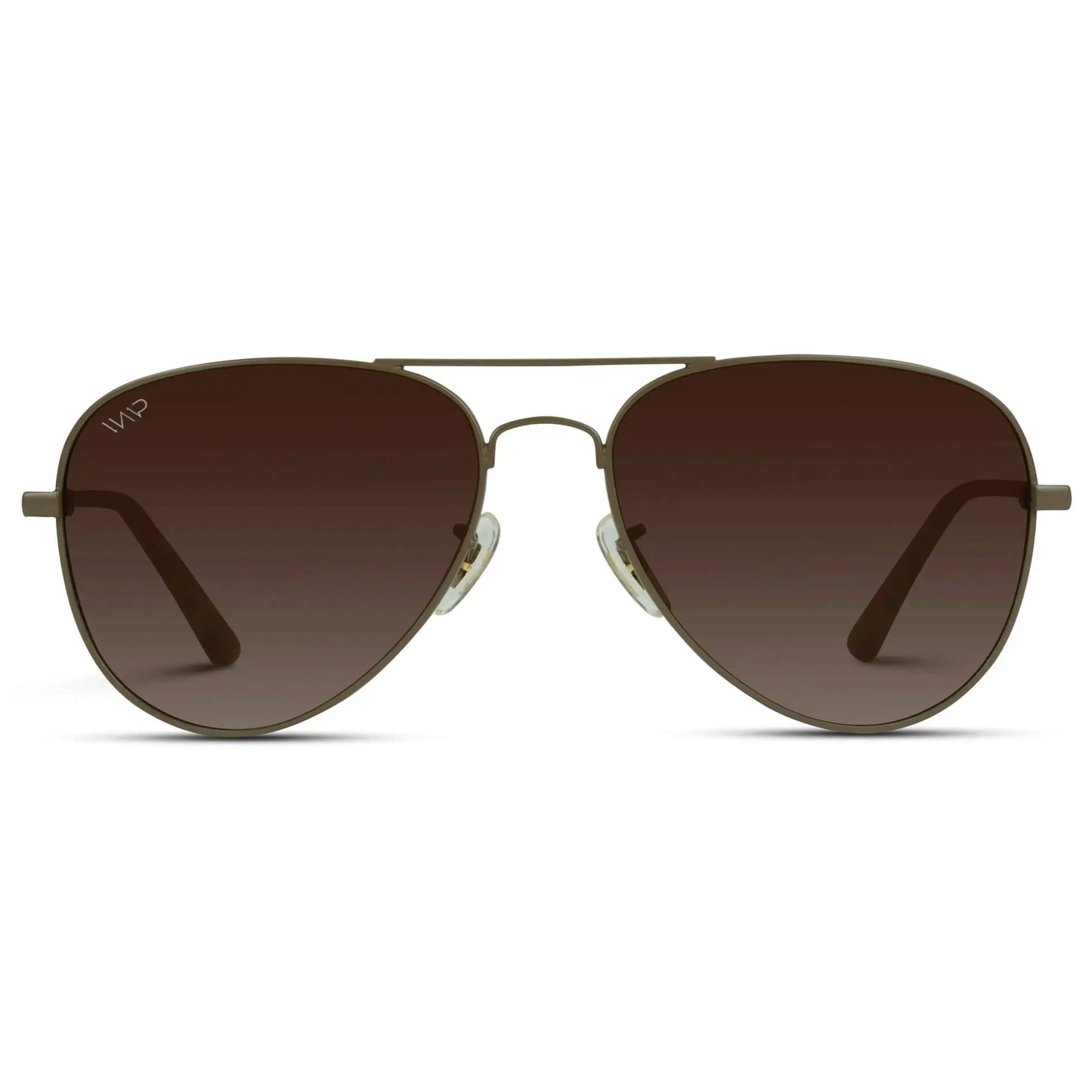 Woodland || Men's Brown Double Bridge Aviator Sunglasses with Brown Polarized Lenses