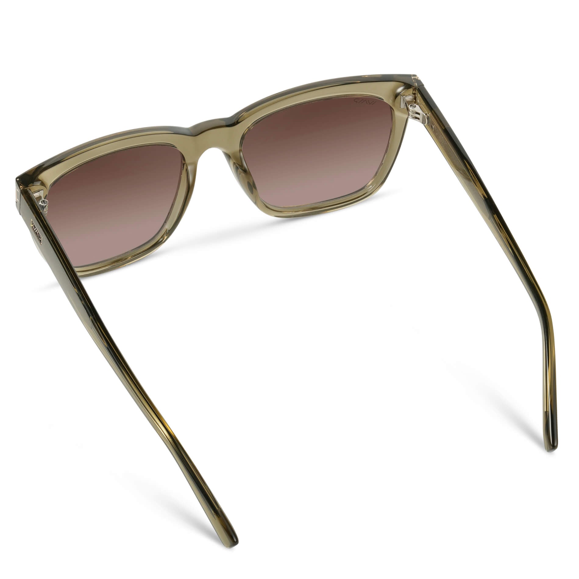 Crystal Moss Green / Brown Gradient Lens || Green Cateye Frame Sunglasses with Brown Polarized Lenses