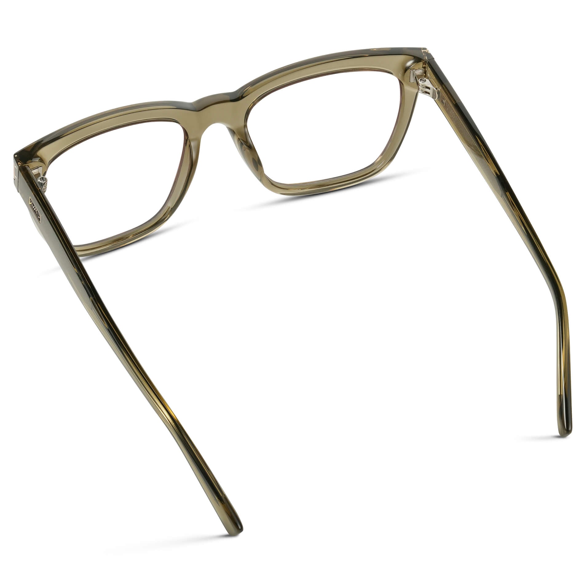 Crystal Moss Green || Square Prescription Frames with Clear Lenses  