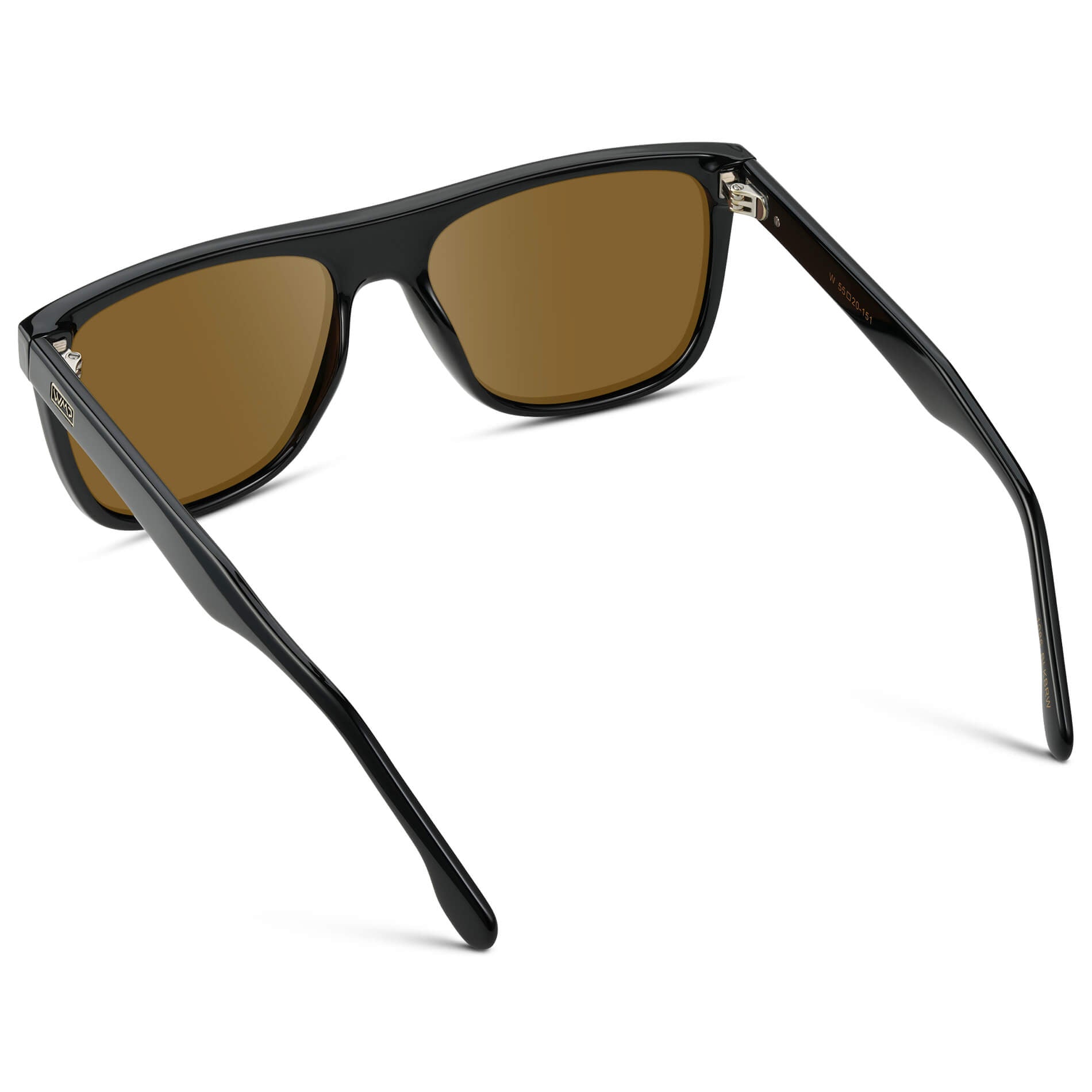 Black / Amber || Square Flat-Top Prescription Sunglasses