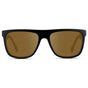 Black / Amber || Men's Square Flat-Top Prescription Sunglasses with Black Frame and Brown Lens