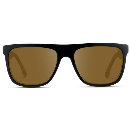 Black / Amber || Square Flat-Top Prescription Sunglasses