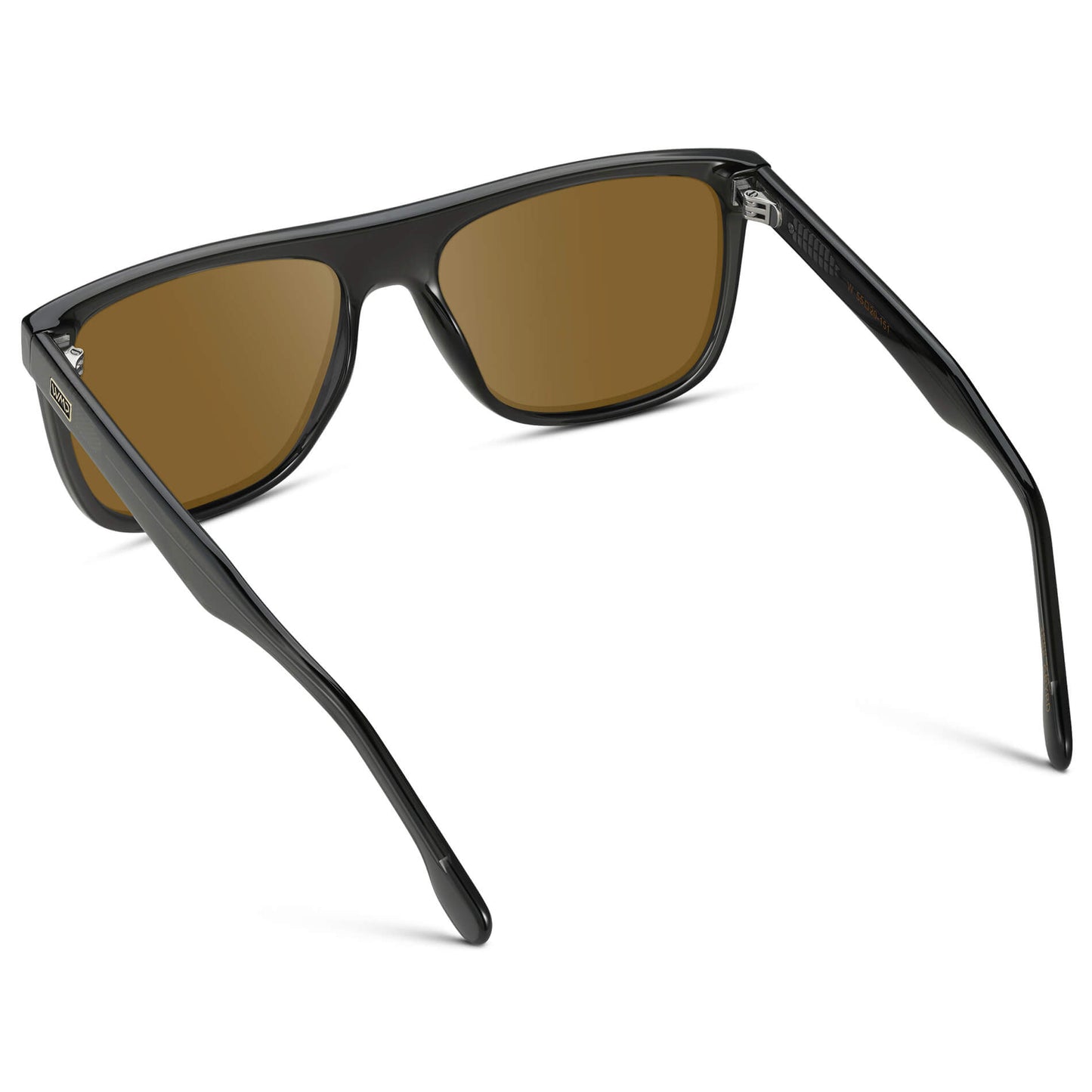 Crystal Carbon Grey / Amber || Square Flat-Top Prescription Sunglasses