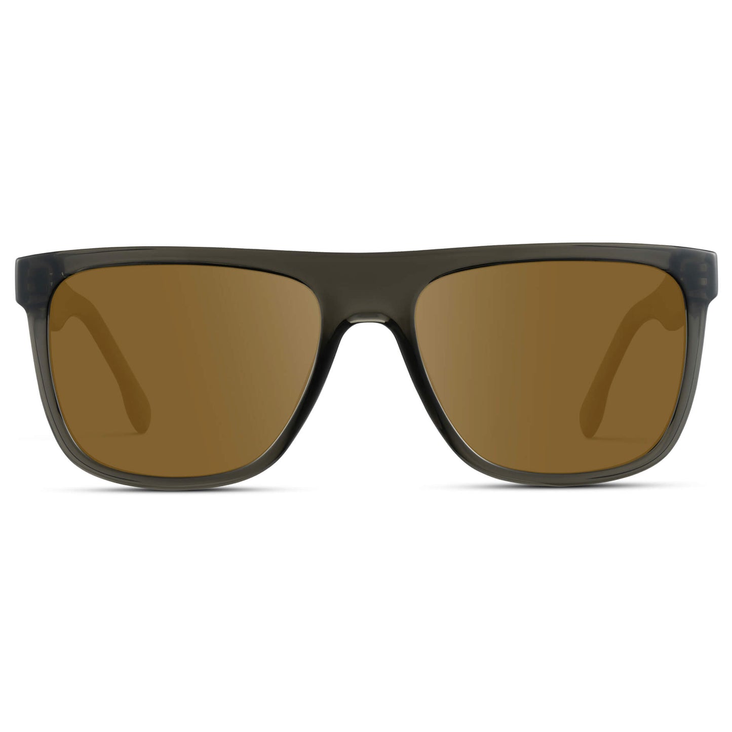 Crystal Carbon Grey / Amber || Square Flat-Top Prescription Sunglasses