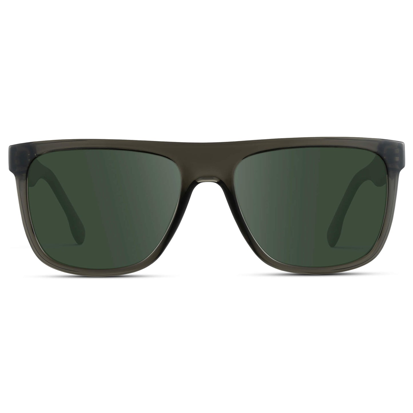 Crystal Carbon Grey / G15 || Square Flat-Top Prescription Sunglasses