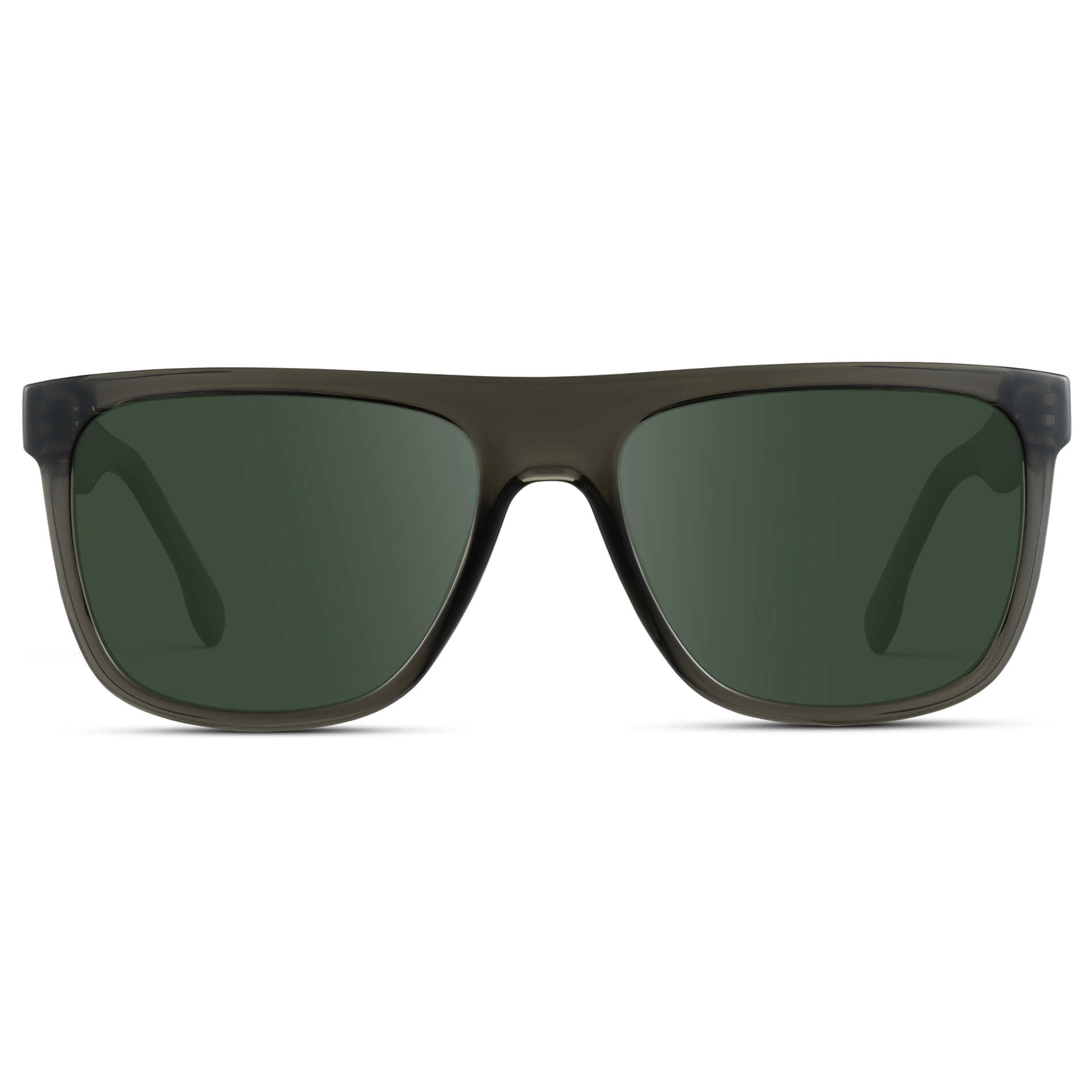 Crystal Carbon Grey / G15 || Square Flat-Top Prescription Sunglasses