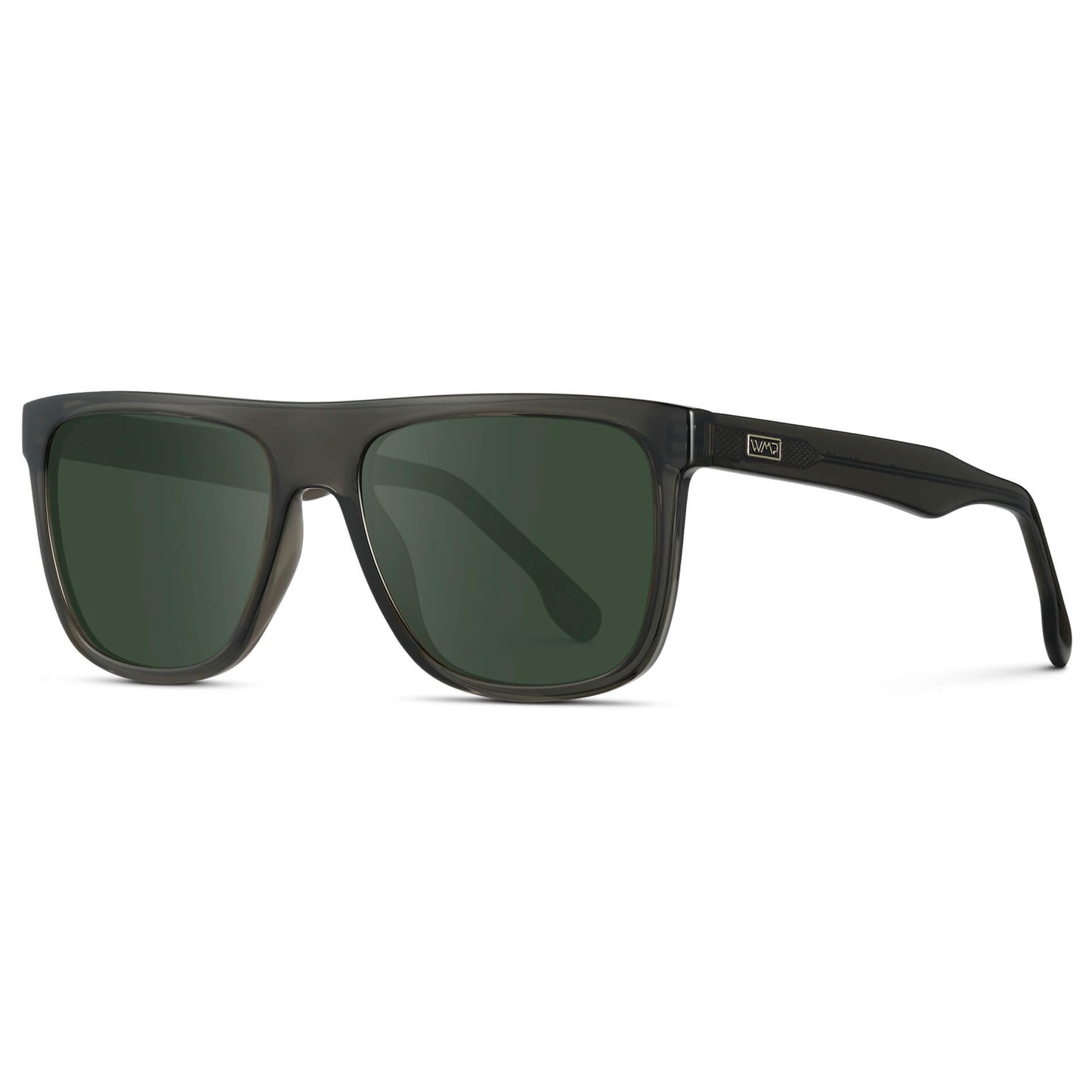 Crystal Carbon Grey / G15 || Square Flat-Top Prescription Sunglasses