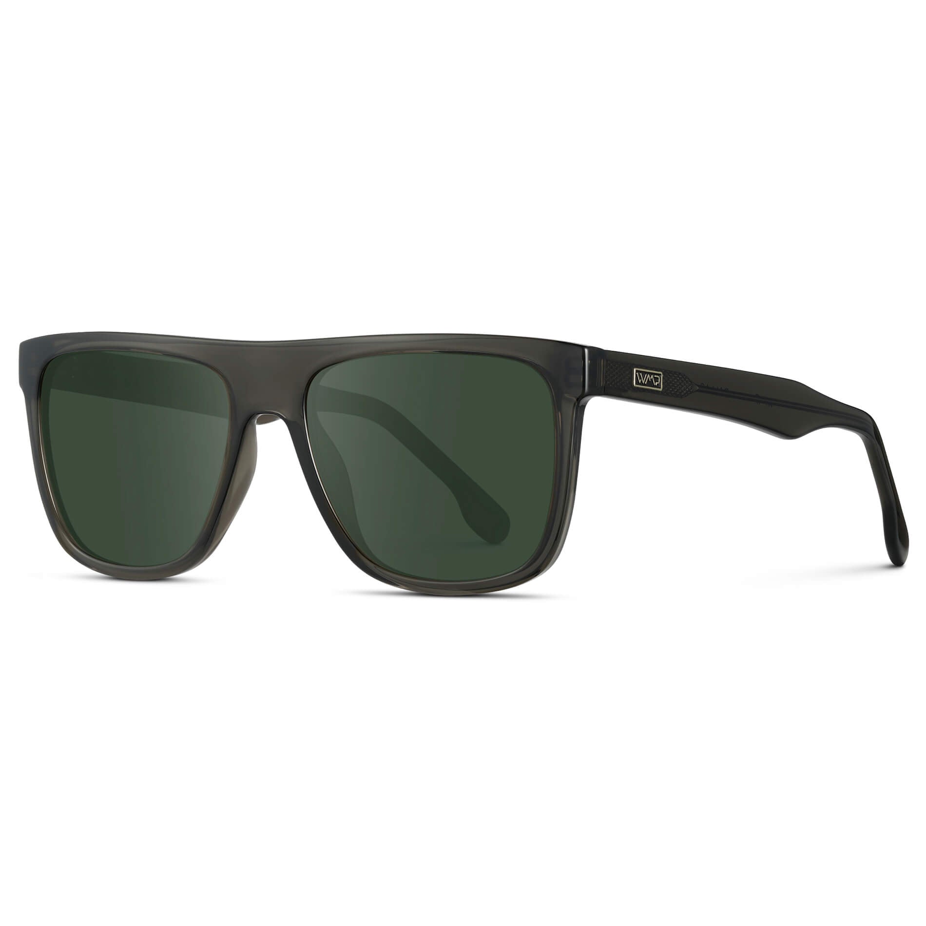Crystal Carbon Grey / G15 || Square Flat-Top Prescription Sunglasses